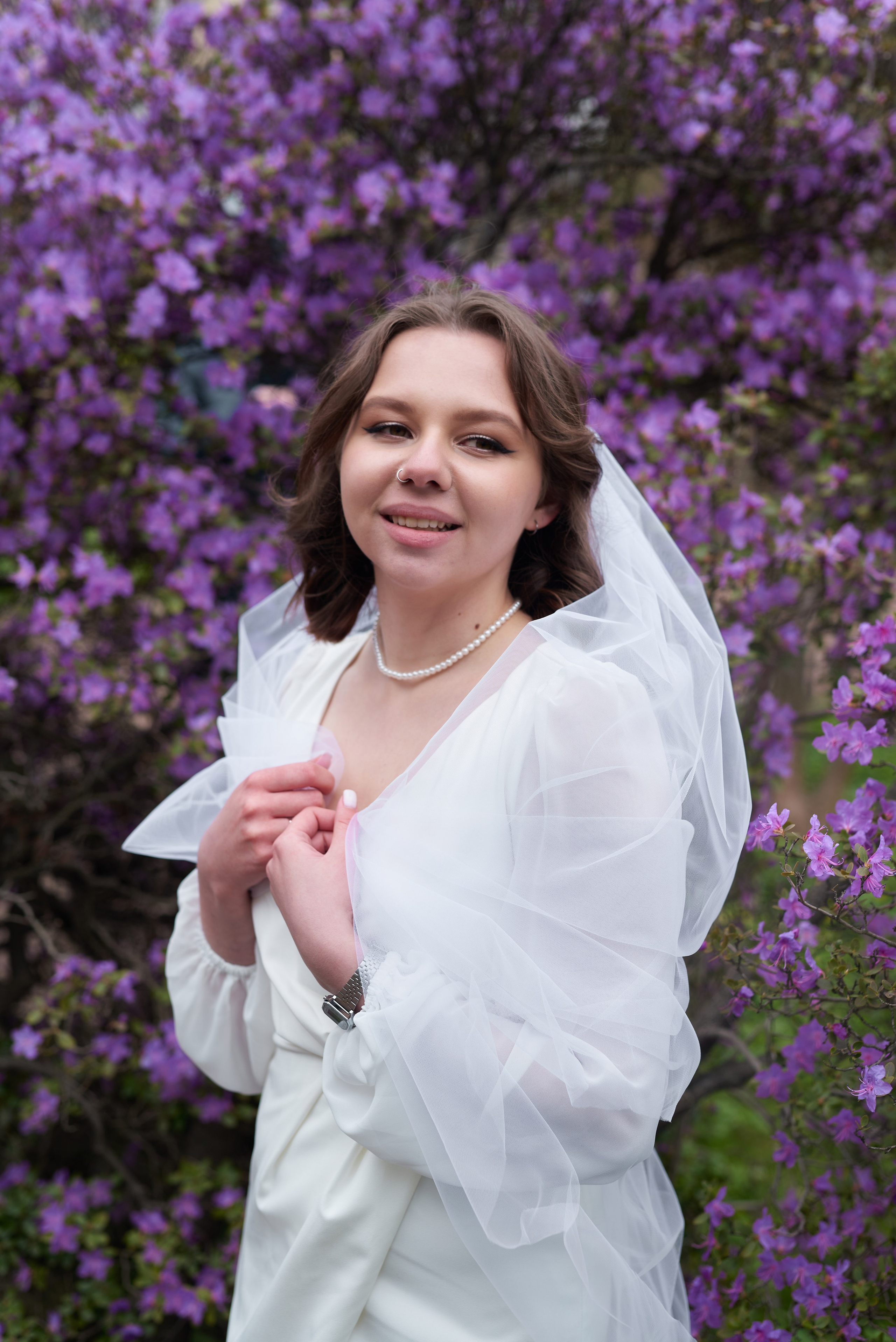 Ксения и Егор (фотосессия в ЗАГСе Петроградского района, Ботаническом саду с сакурой). Портретный, семейный и свадебный фотограф в Санкт-Петербурге и в Пушкине Ширяев Денис