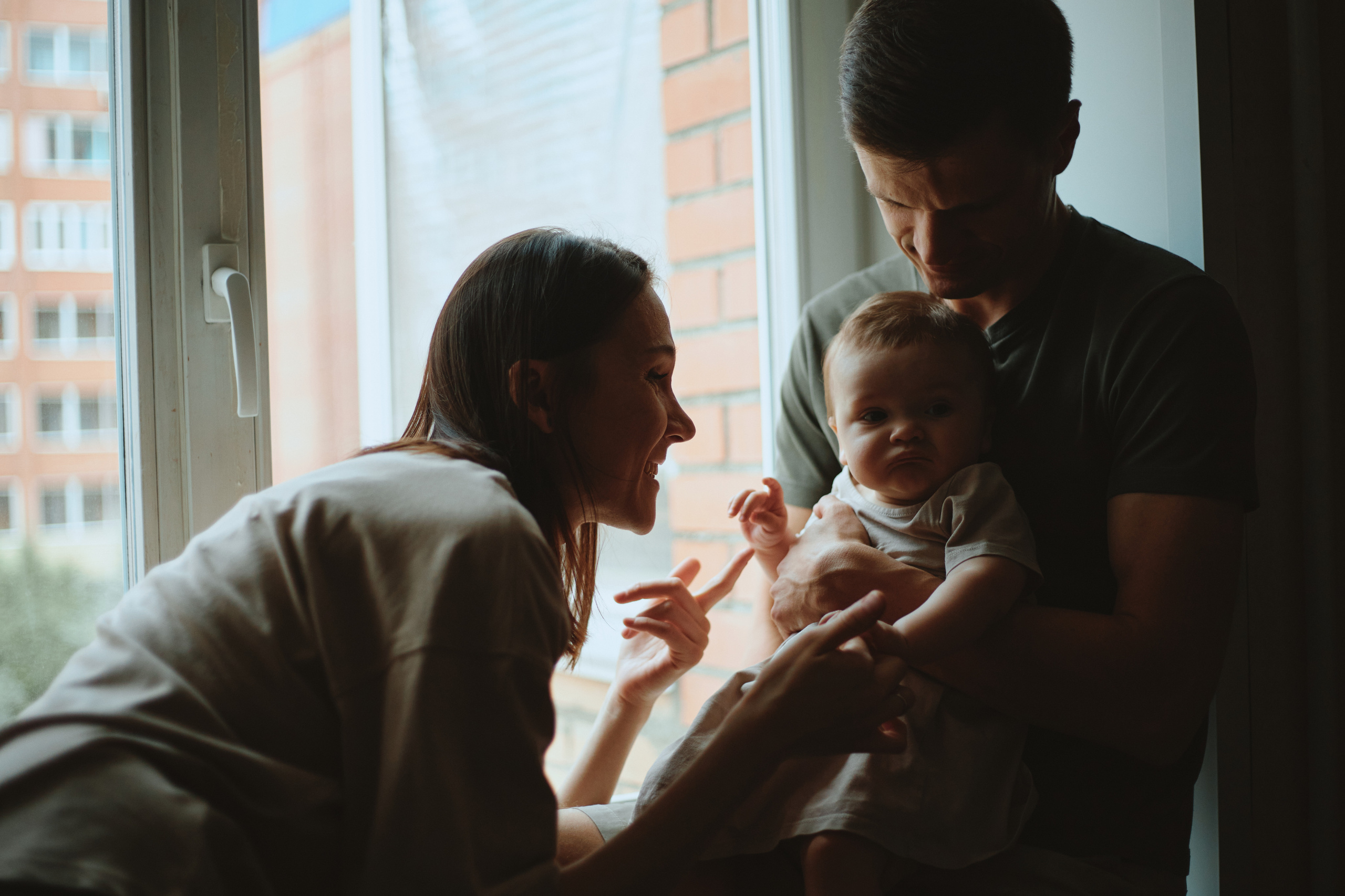 Маленькая Юнна с родителями. Фотограф Жанна Лефлер