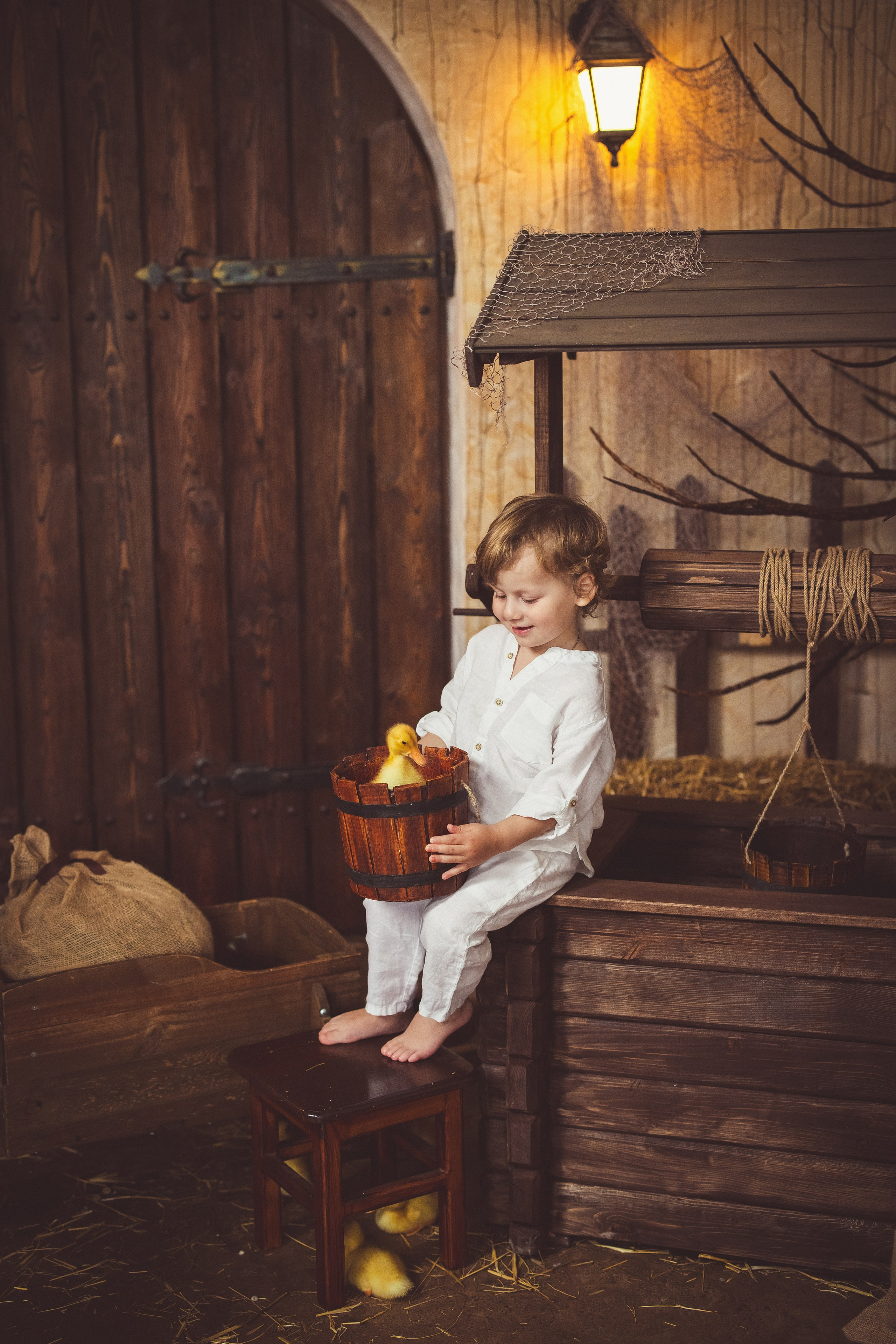 Пасхальный фотопроект с козочкой и утятами, в фотостудии «Эль» 2024 г. Семейный и детский фотограф в Краснодаре Анна Трашкова