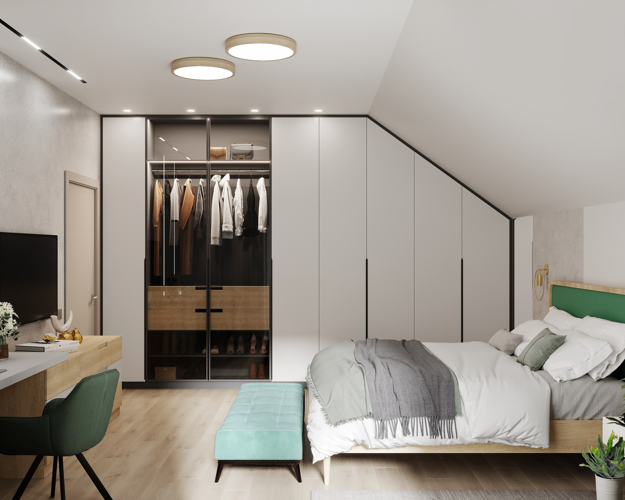 Визуализация спальных комнат 53 m². Заказать 3d визуализацию интерьеров — Дарья Веденёва