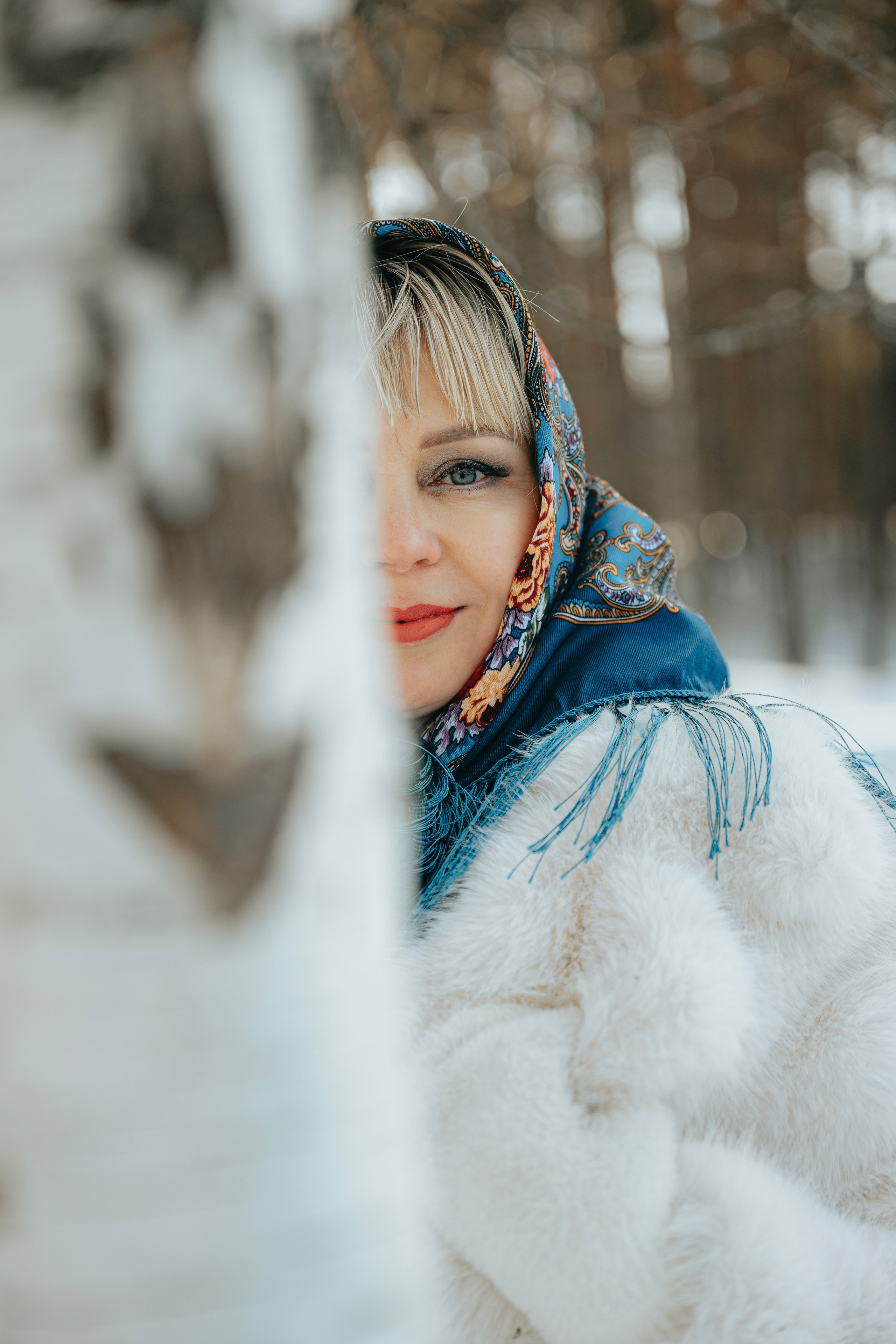 Фотосессия в заснеженном лесу. Элла. Свадебный фотограф в Казани, и Зеленодольске Радик Мухаметов