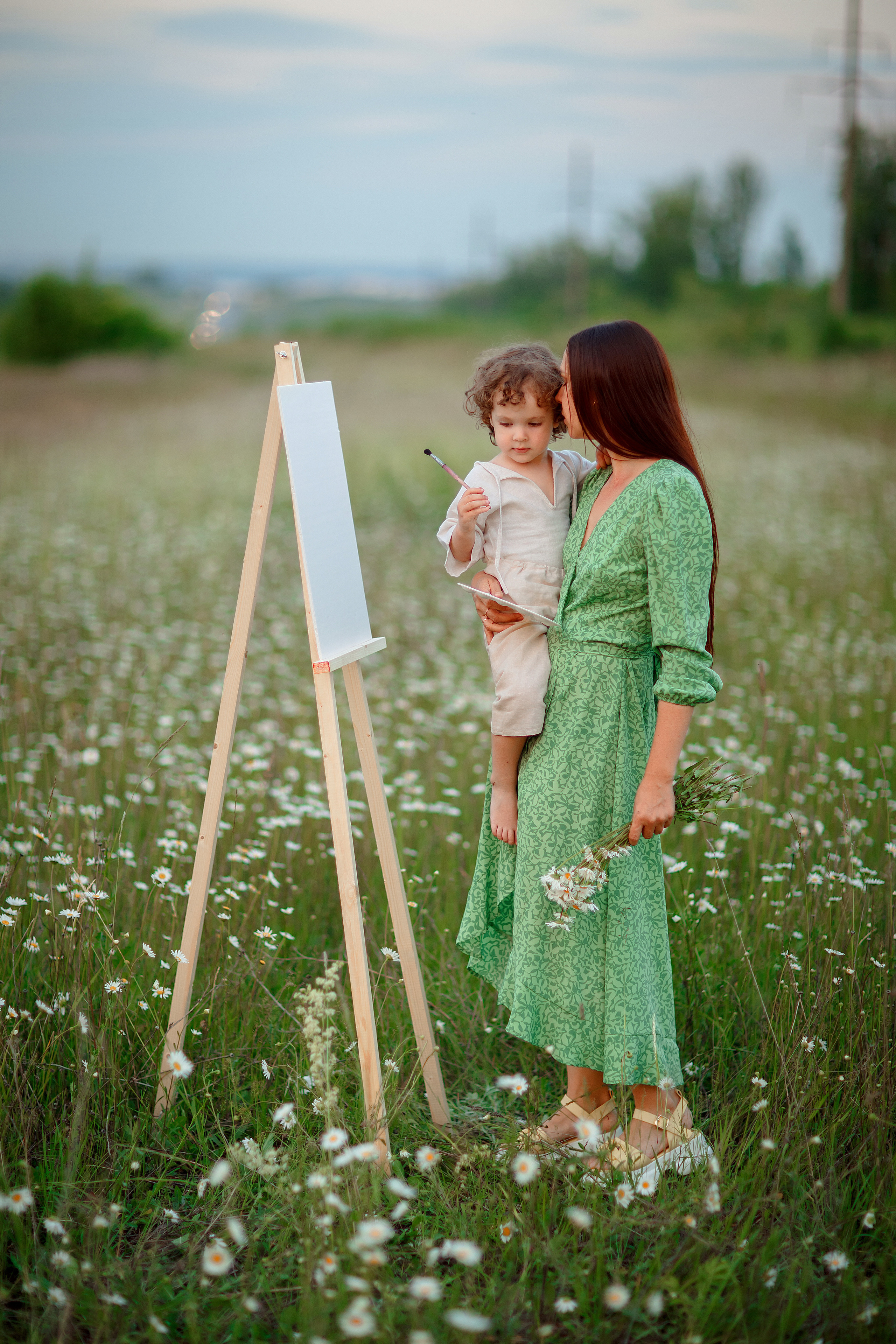 Я и младший сын в ромашках. Детский и семейный фотограф в Пензе Лена бешенова