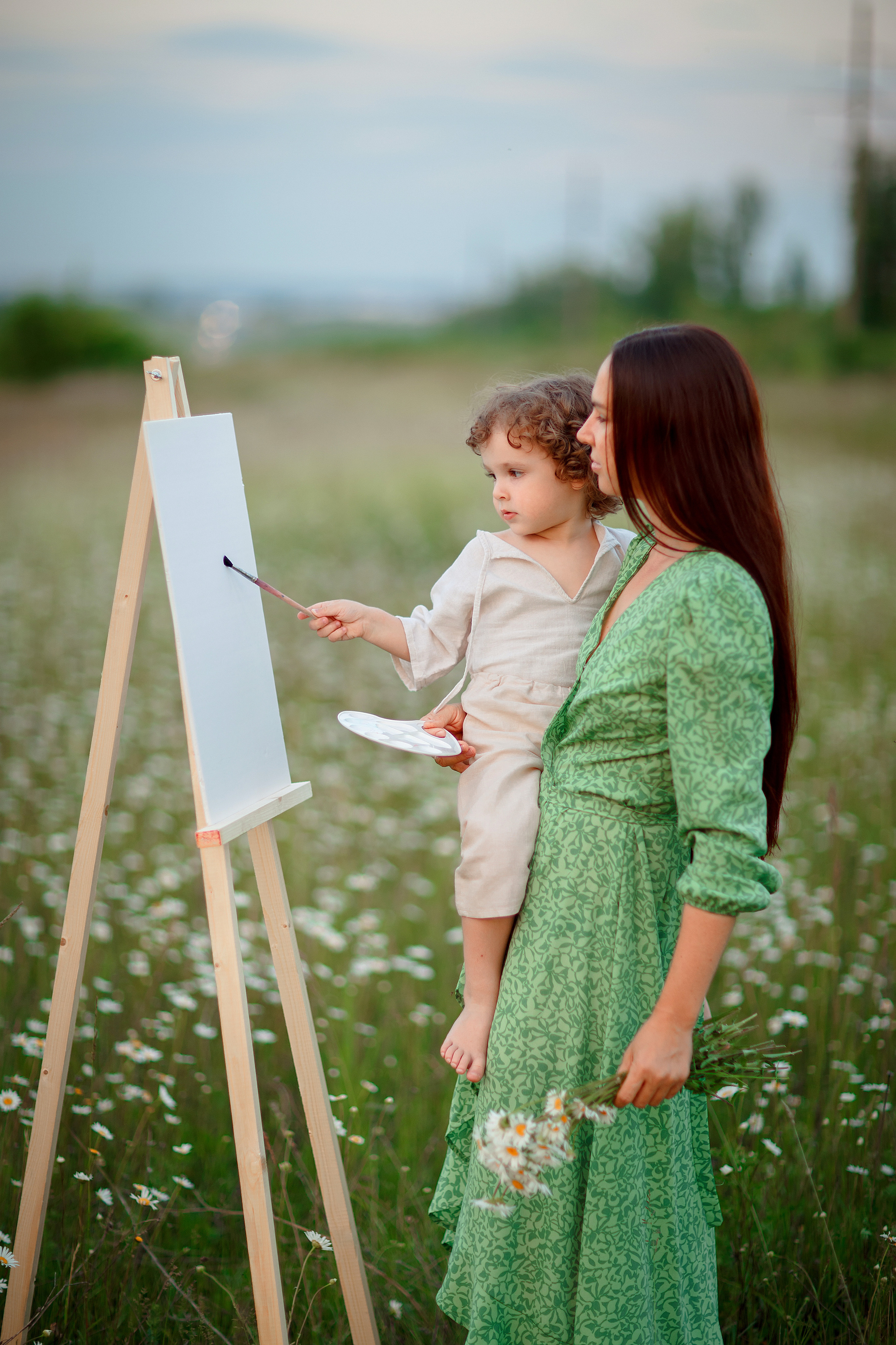 Я и младший сын в ромашках. Детский и семейный фотограф в Пензе Лена бешенова