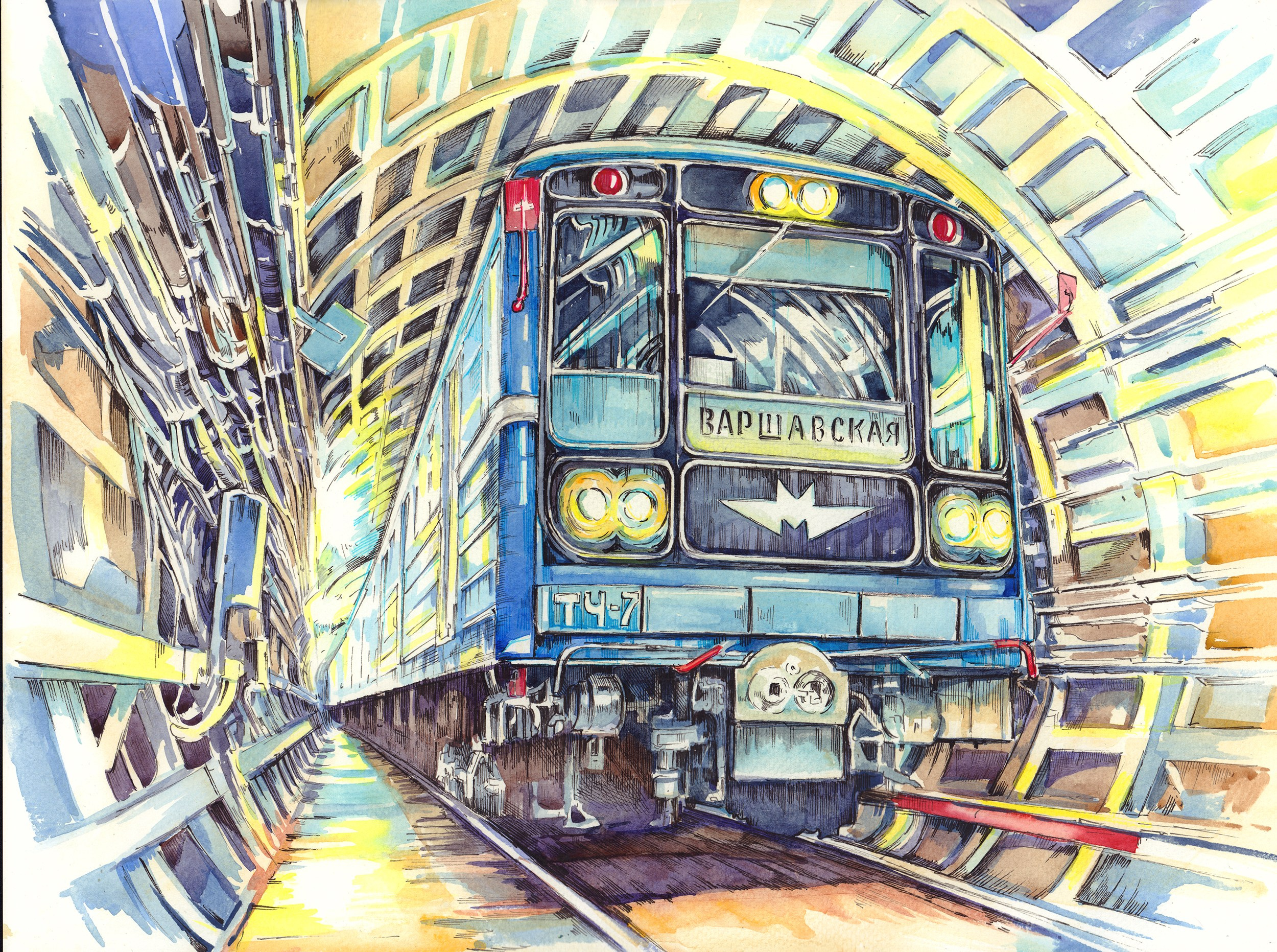 Метрополитен. Художник Александр Петрунин