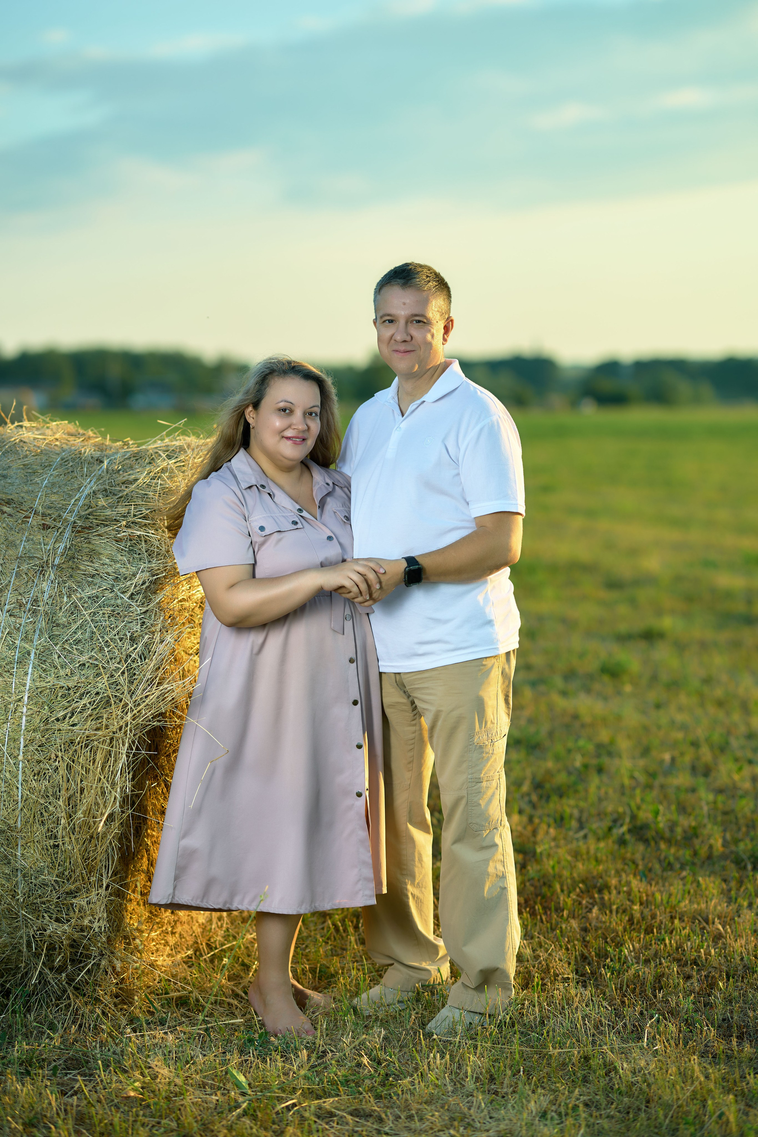 Фотосессия в поле, стог, валки, солома Чебоксары Чувашия