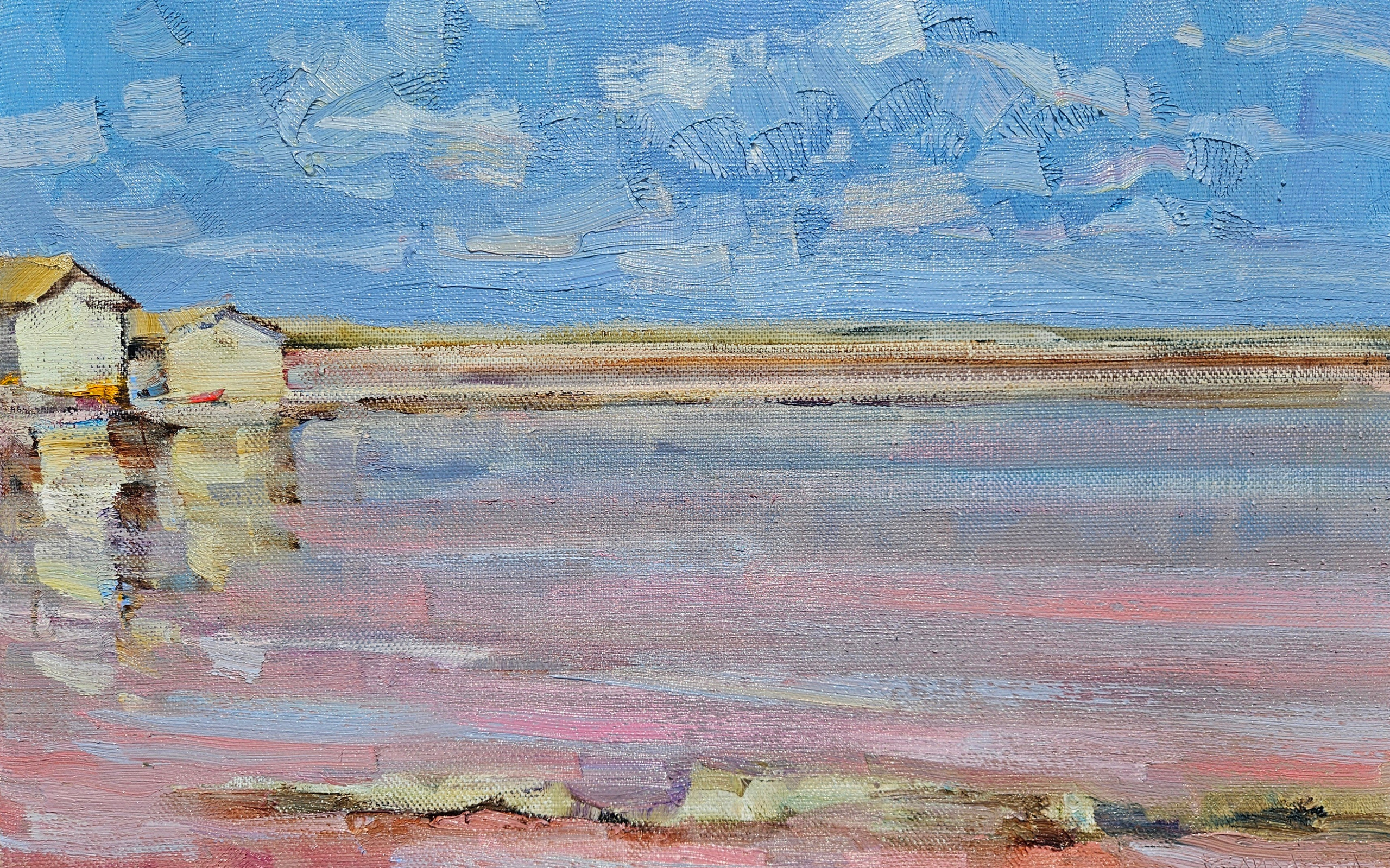 Озеро Сасык-Сиваш. Евпатория. 2025. Холст, масло. 45х70. Цена: 15000₽ (В частной коллекции)