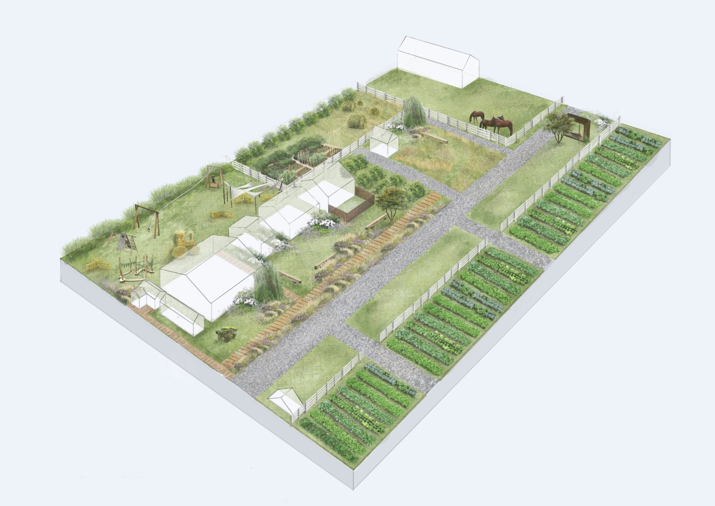 Визуализация экофермы, Алтай. Ландшафтная архитектура, проектирование и дизайн садов