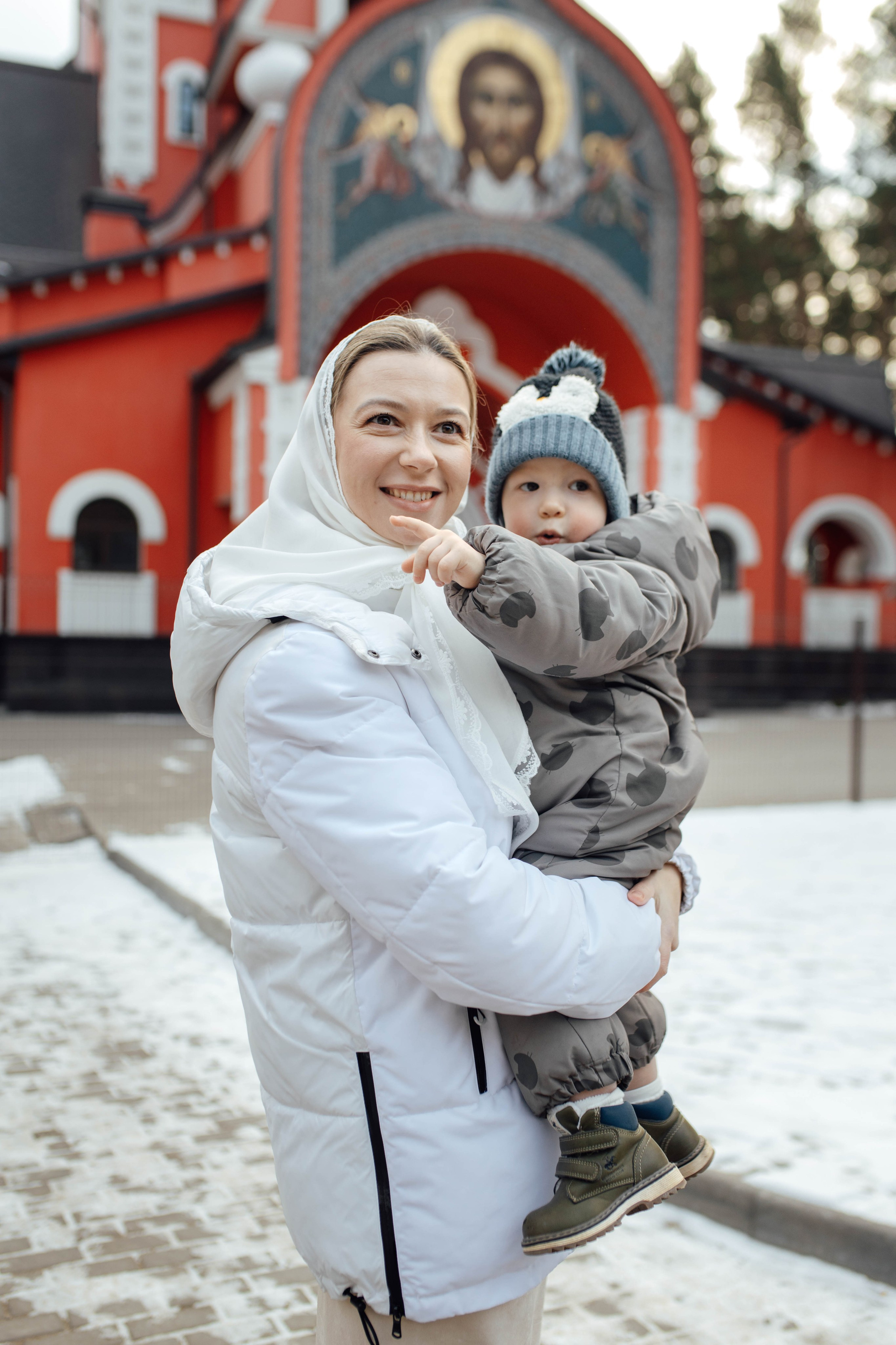 Таинство крещения Льва, храм Вознесения Господня, Ждановичи, февраль 2025