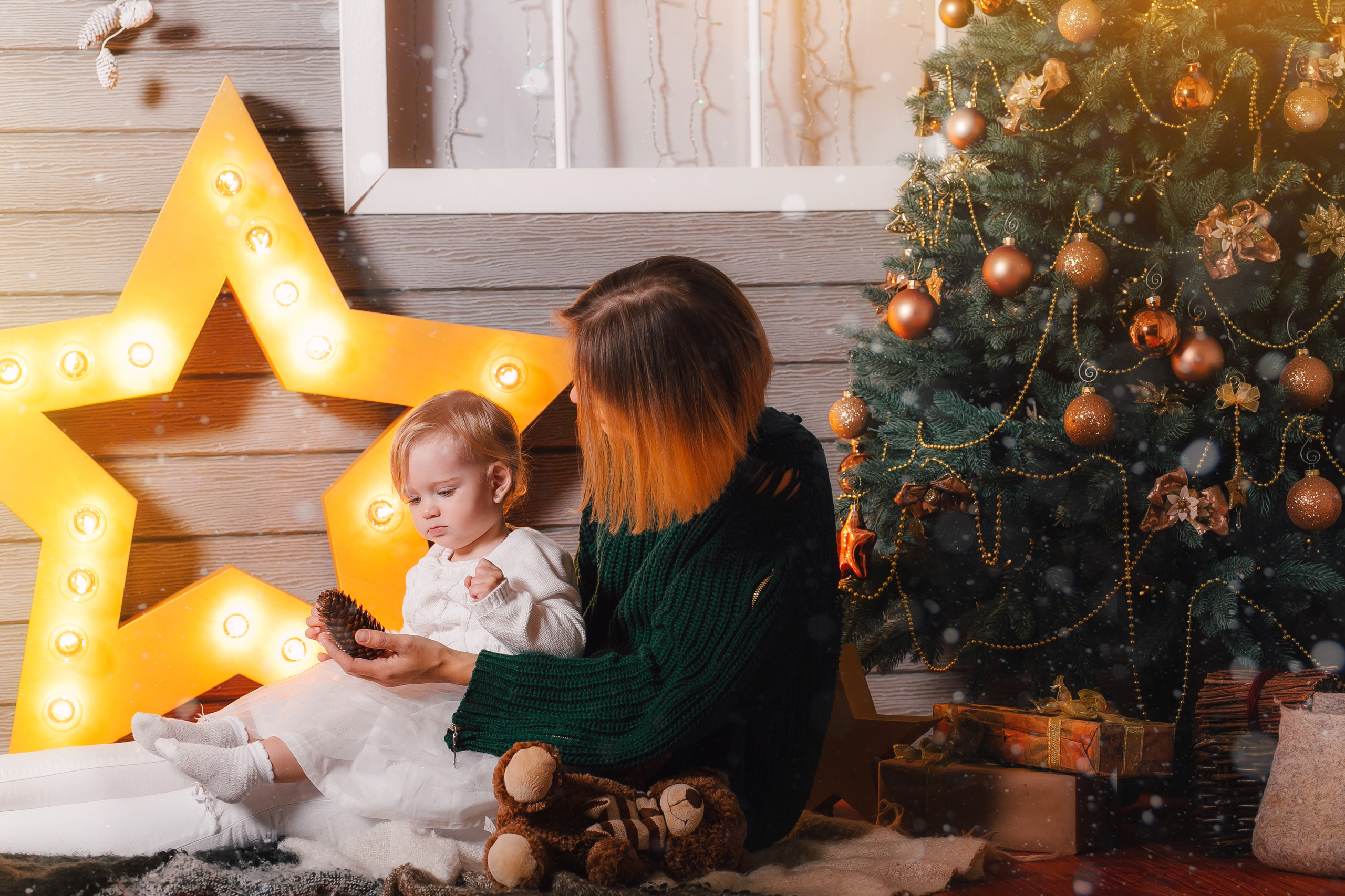 Новогодняя съёмка маленькой Евы и её мамы. Свадебный и семейный фотограф Витебск, Минск, Андрей Павлов