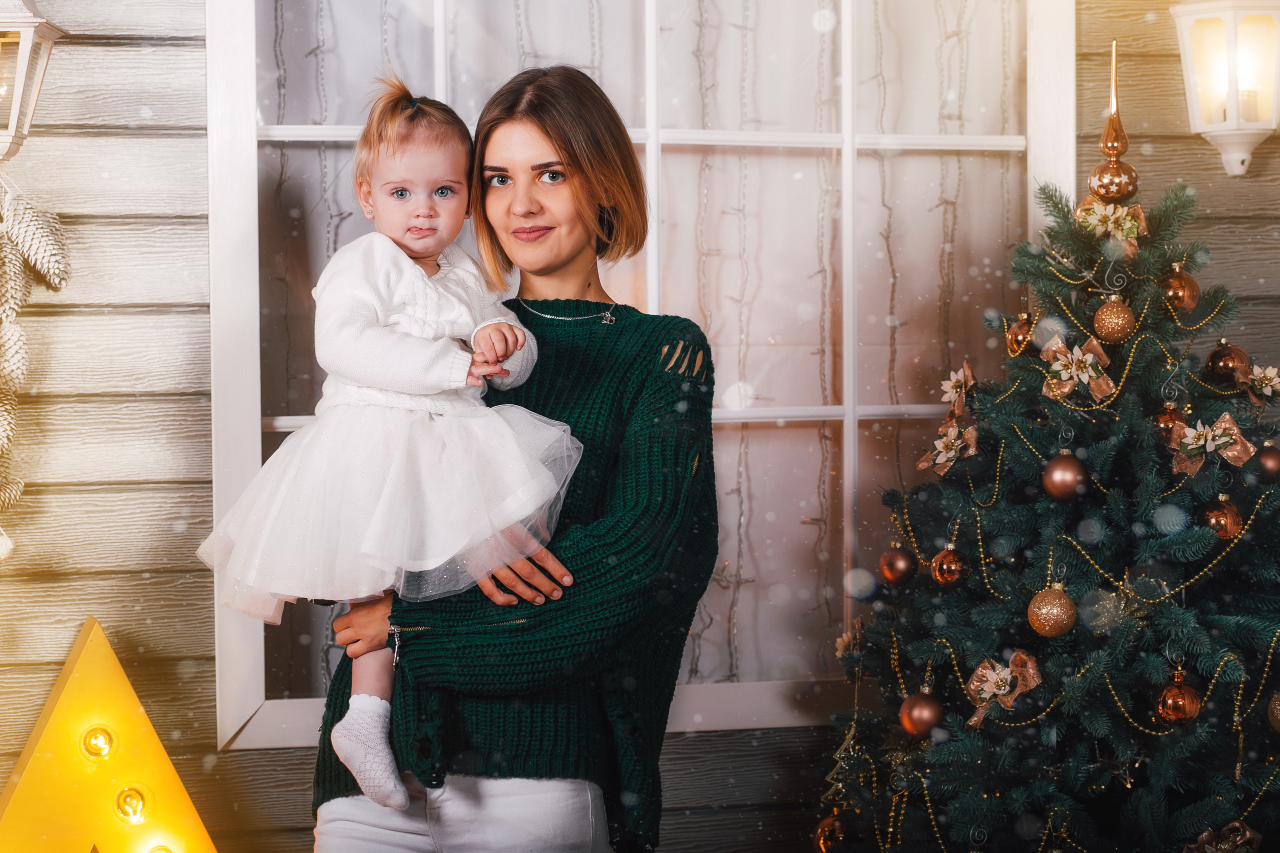 Новогодняя съёмка маленькой Евы и её мамы. Свадебный и семейный фотограф Витебск, Минск, Андрей Павлов