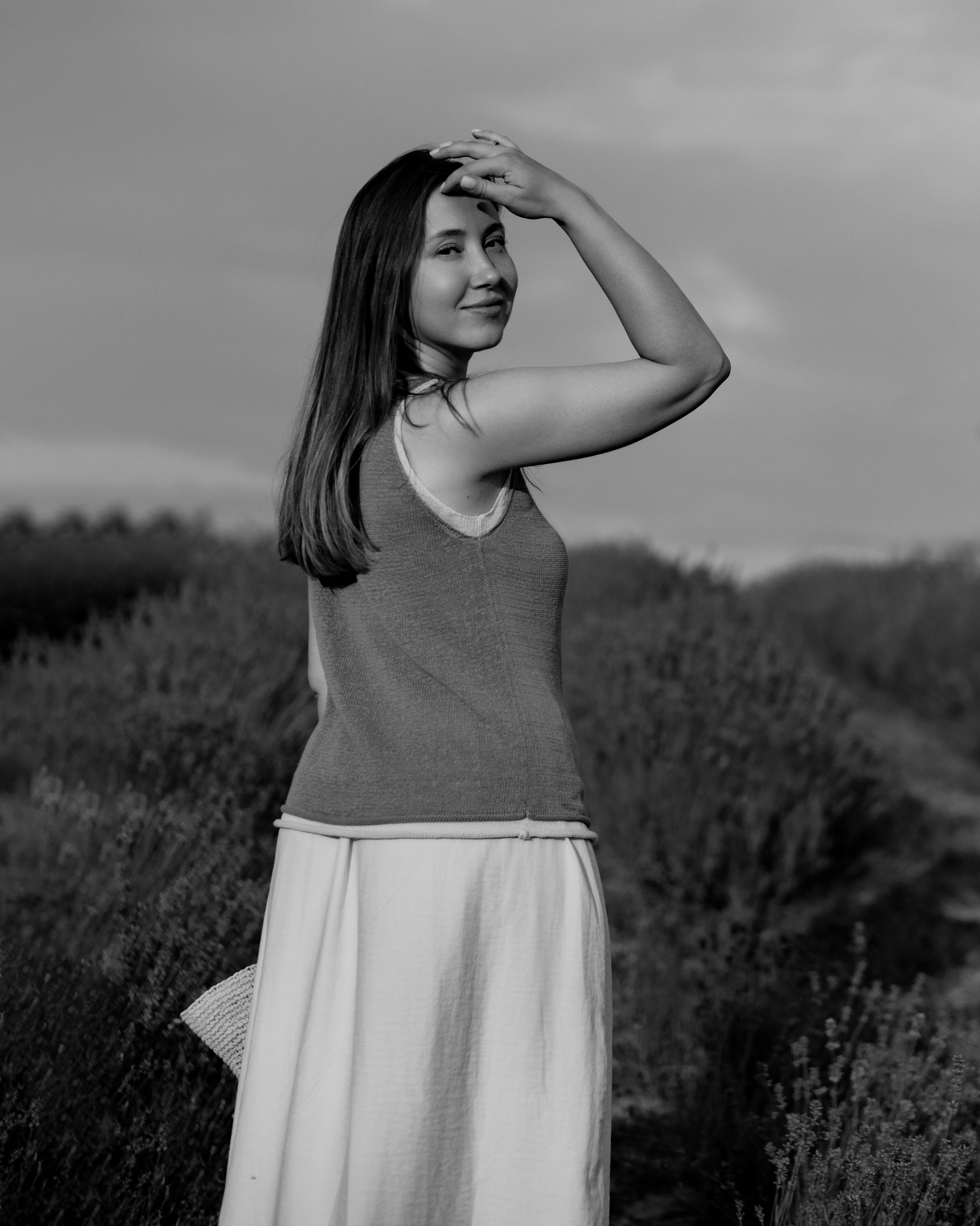 On a lavender field. Portrait photographer Olga Prokopova based in Budapest