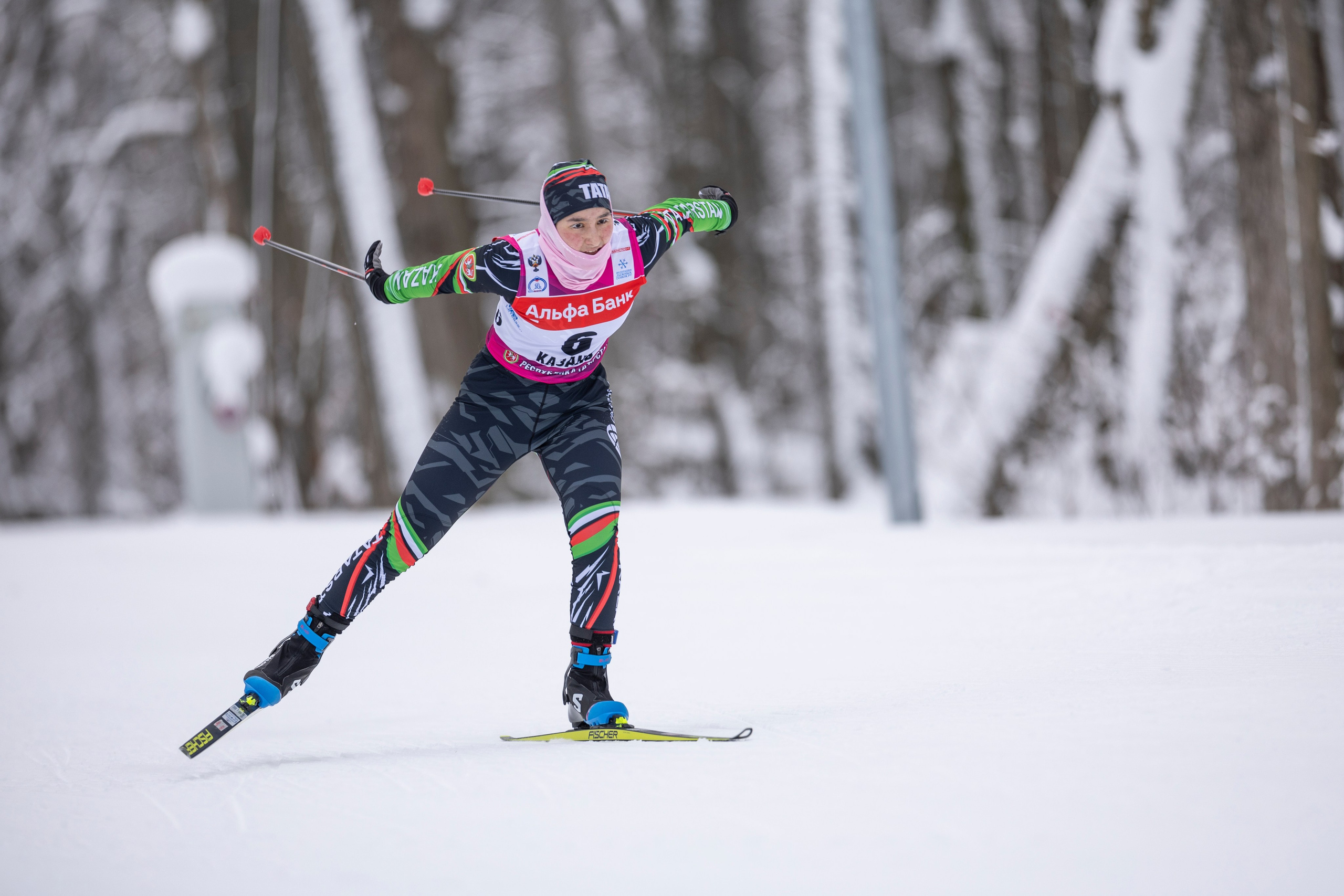 Кубок Росси по лыжным гонкам 2024. Женщины 10 км. Спортивный репортажный фотограф Казань Нафис Сиразетдинов