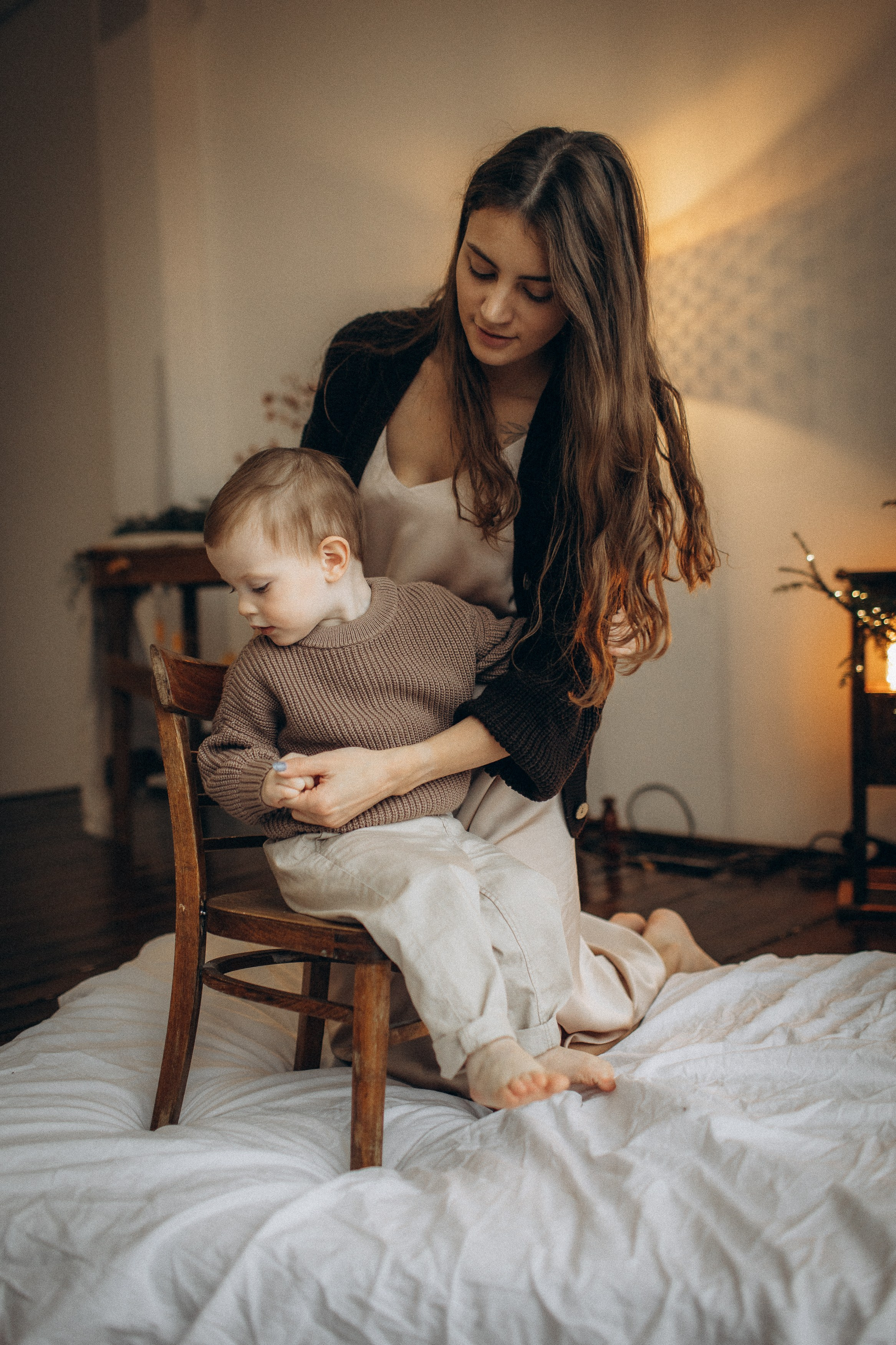 Семейная новогодняя фотосессия Москва мама и сын. Фотограф Владимир Москва