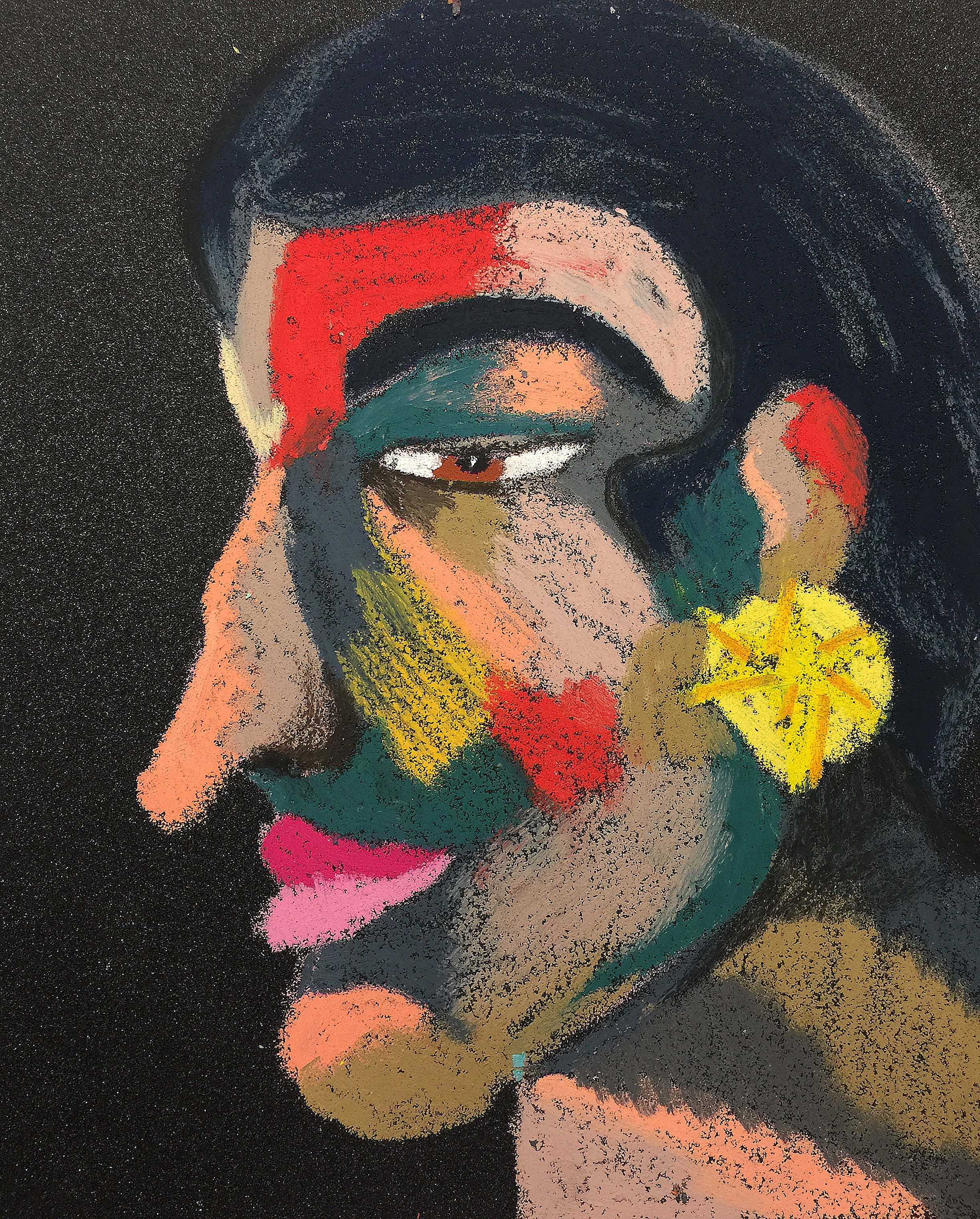 Title: 585 Gold Alloy Material: Oil pastel, paper Size: 28 x 23 cm