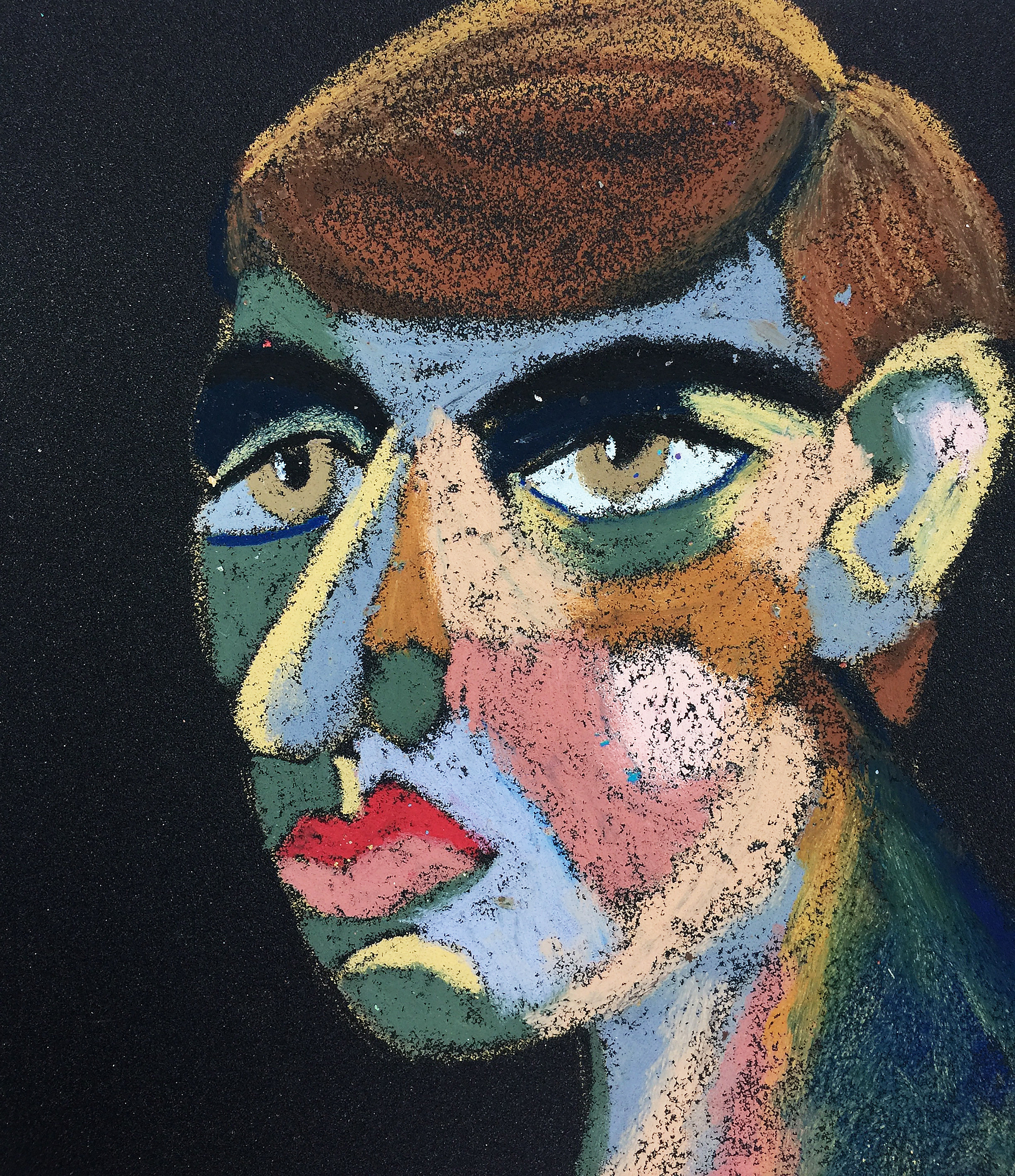 Title: Reader Material: Oil pastel, sandpaper Size: 28 x 23 cm Название: Чтец   Материал: масляная пастель, наждачная бумага  Размер: 28 х 23 см