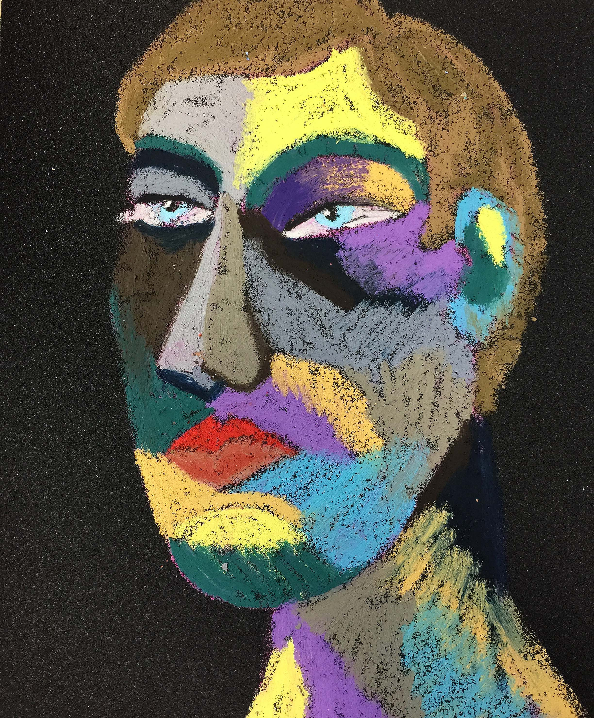 Title: Rascal Material: Oil pastel, paper Size: 28 x 23 cm