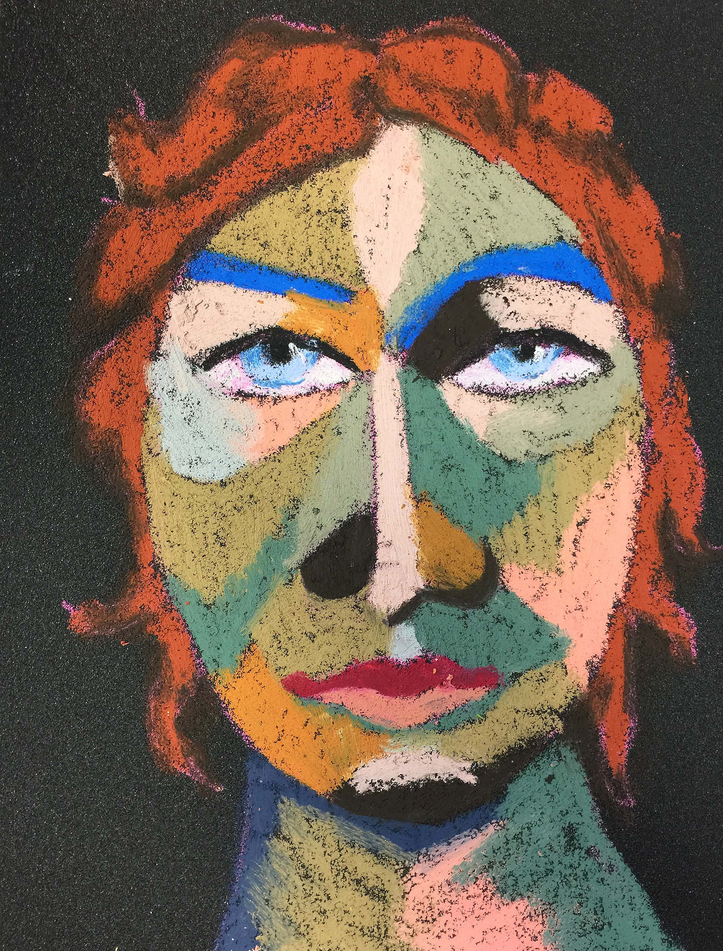 Title: Questionable Material: Oil pastel, paper Size: 28 x 23 cm