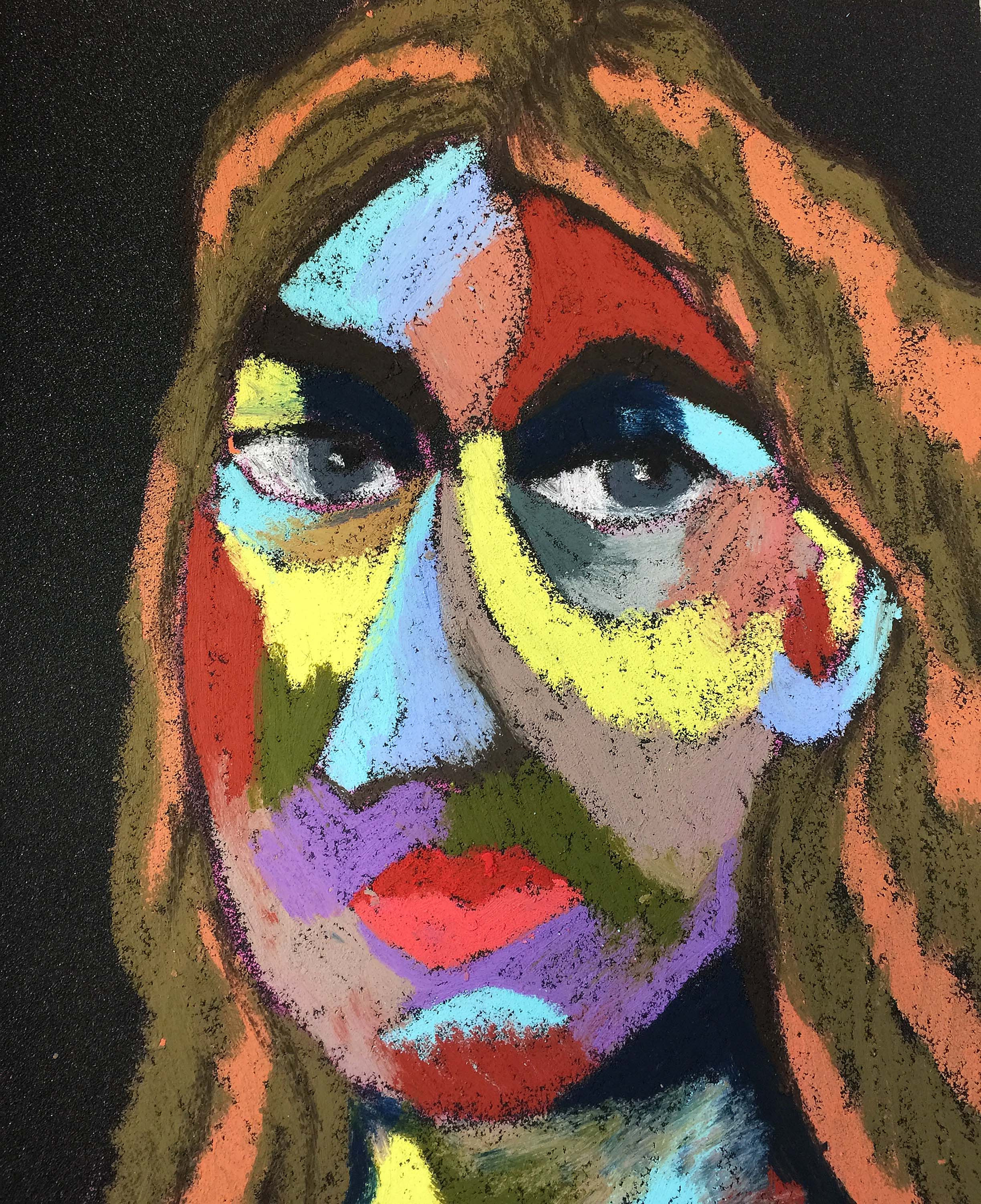 Title: Gloomy Material: Oil pastel, paper Size: 28 x 23 cm