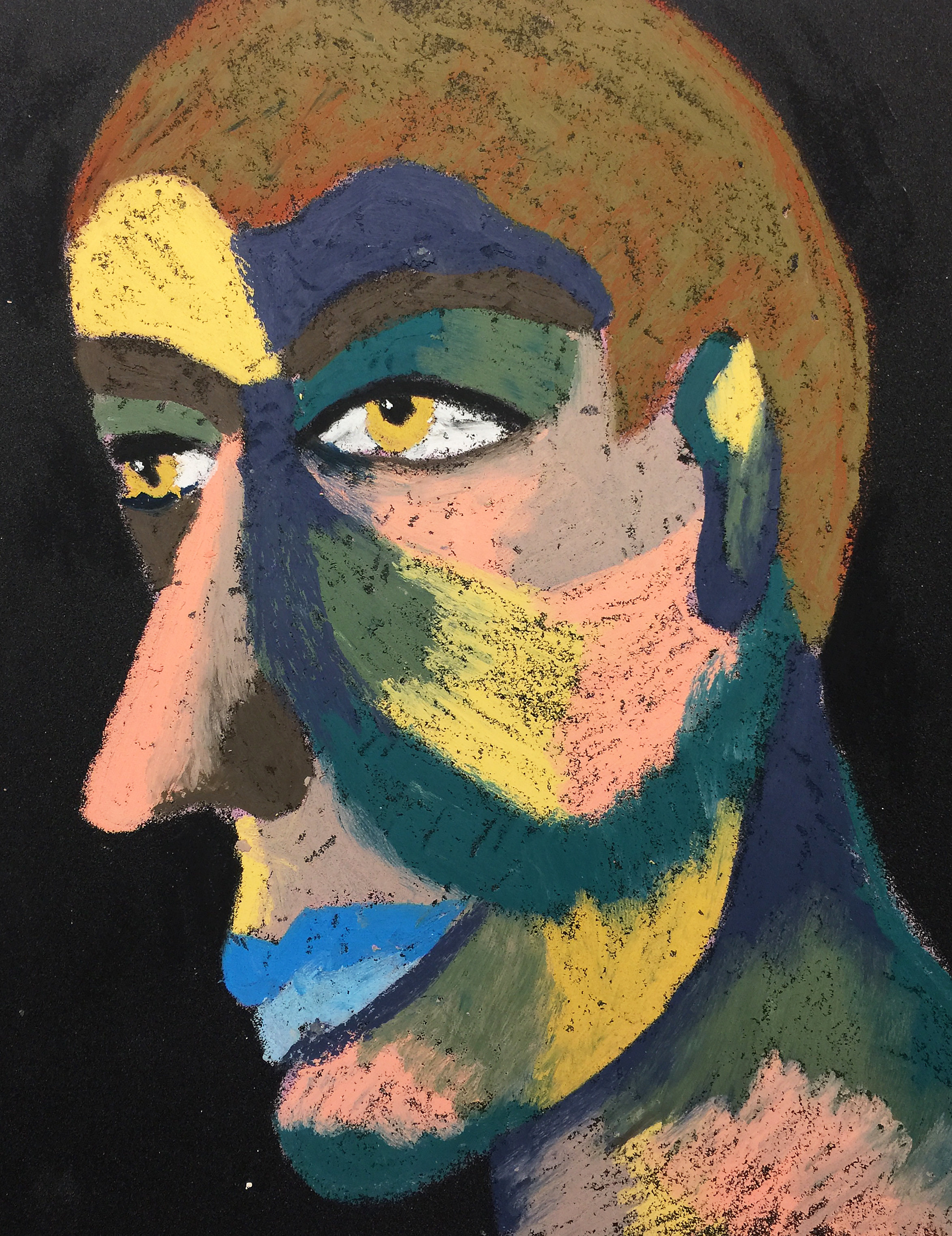 Title: Friend Material: Oil pastel, paper Size: 28 x 23 cm