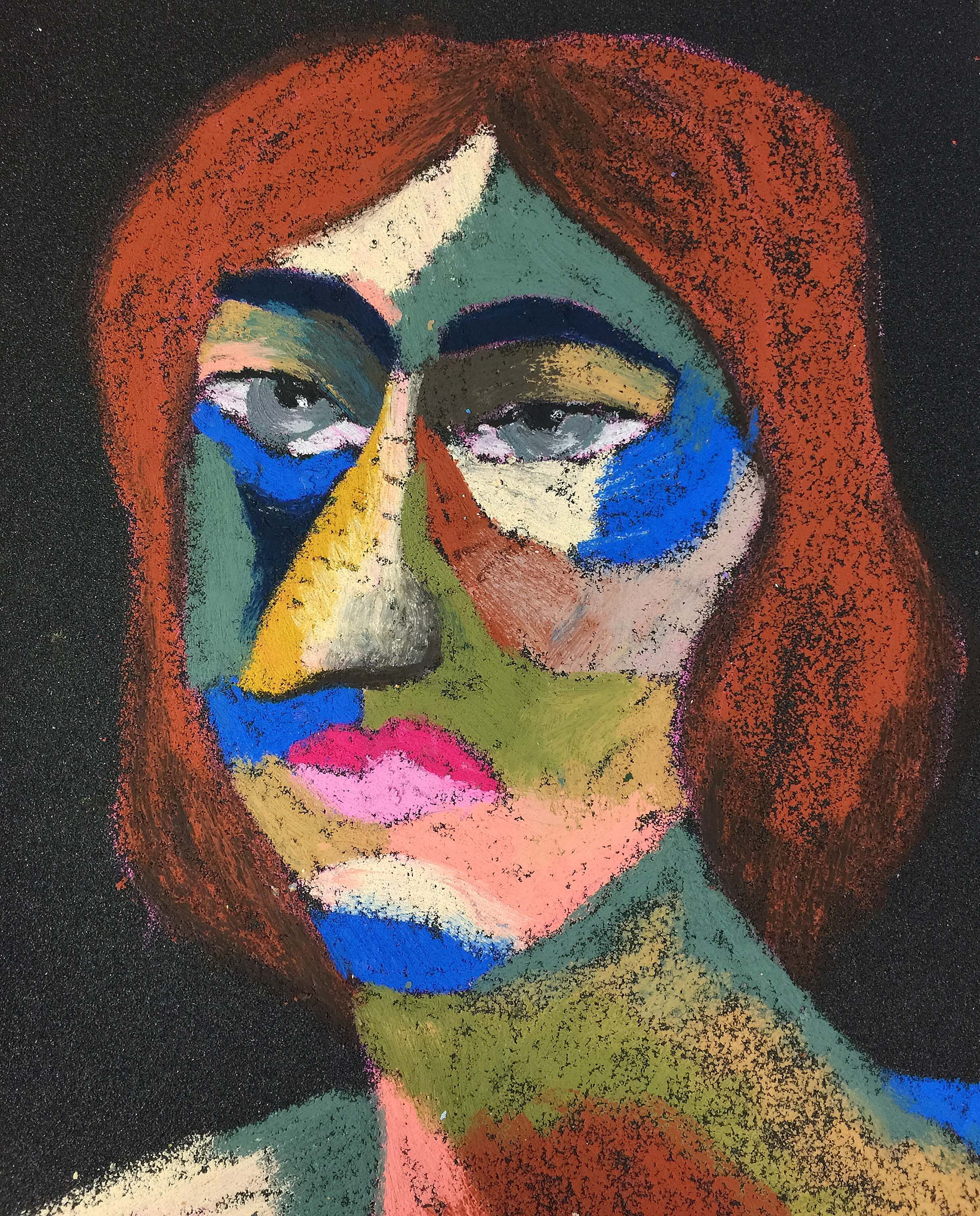 Title: Man of His Word Material: Oil pastel, paper Size: 28 x 23 cm