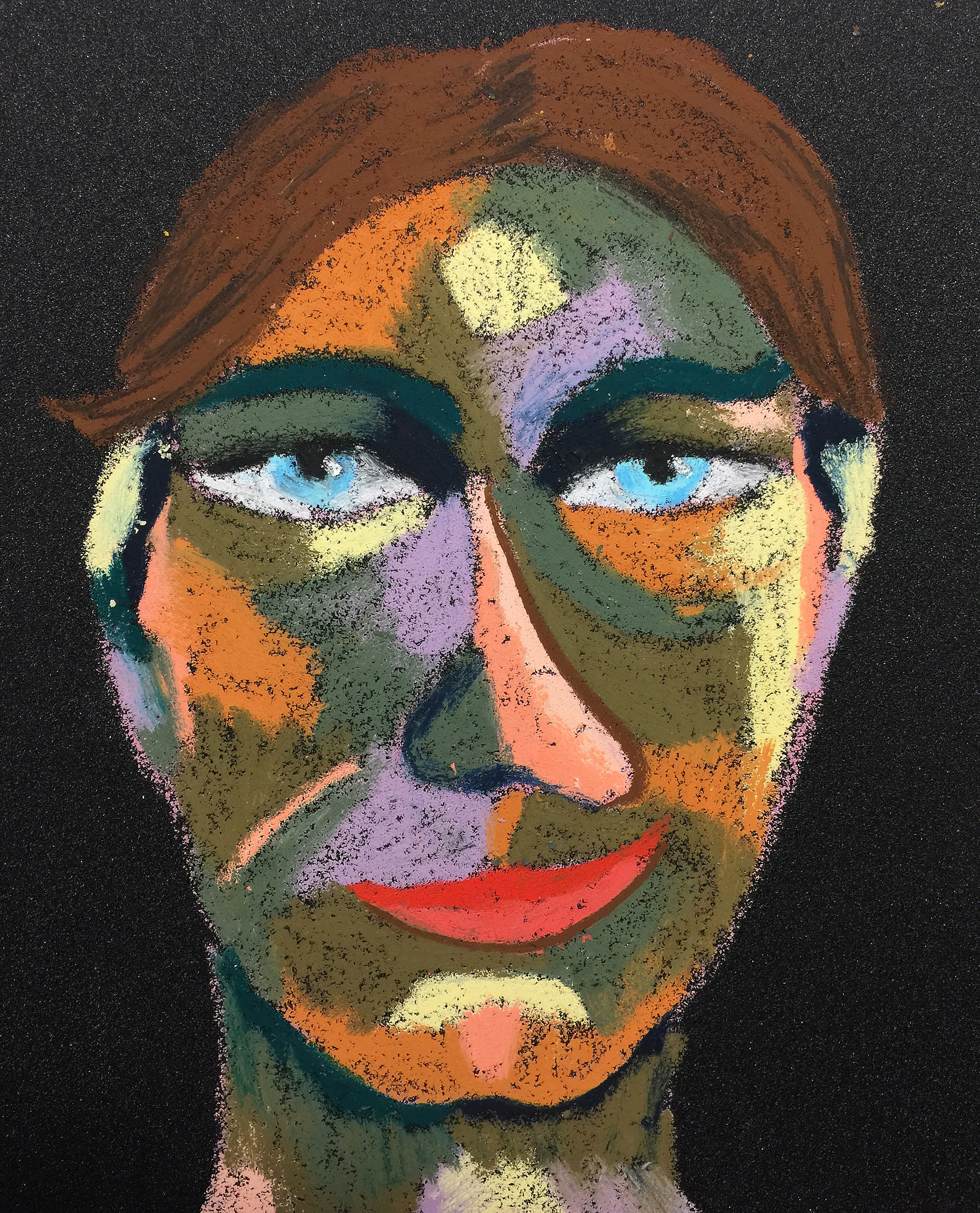 Title: Religious Girl Material: Oil pastel, sandpaper Size: 28 x 23 cm