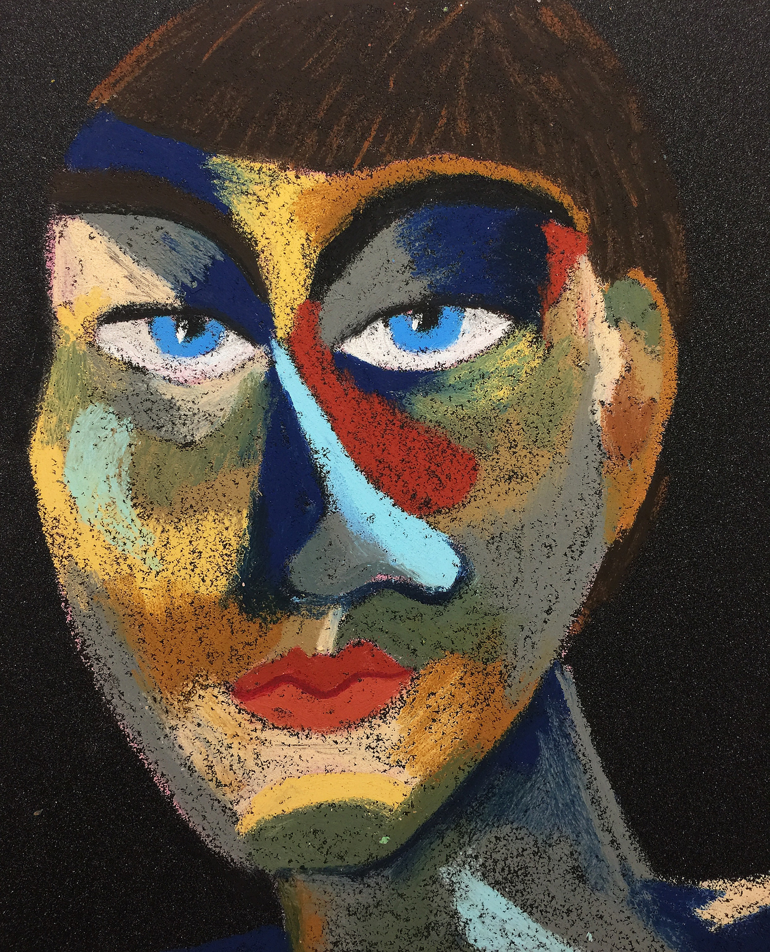 Title: Savage Material: Oil pastel, sandpaper Size: 28 x 23 cm