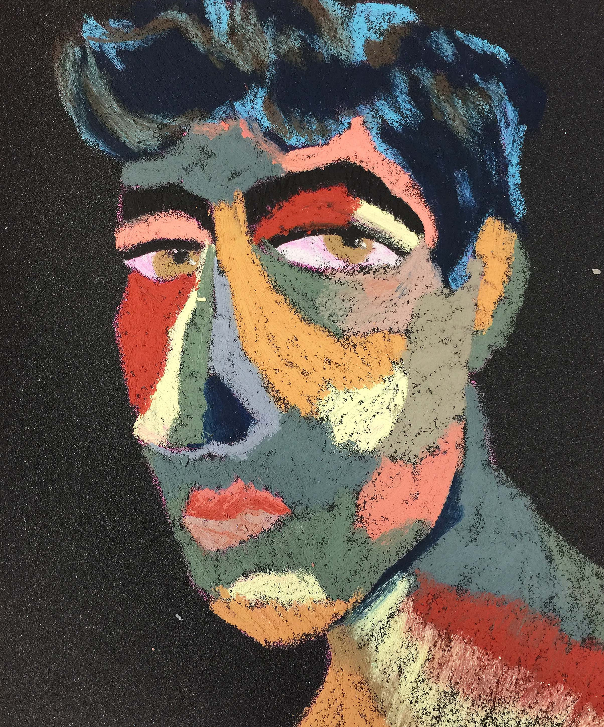 Title: Free from Bustle Material: Oil pastel, paper Size: 28 x 23 cm