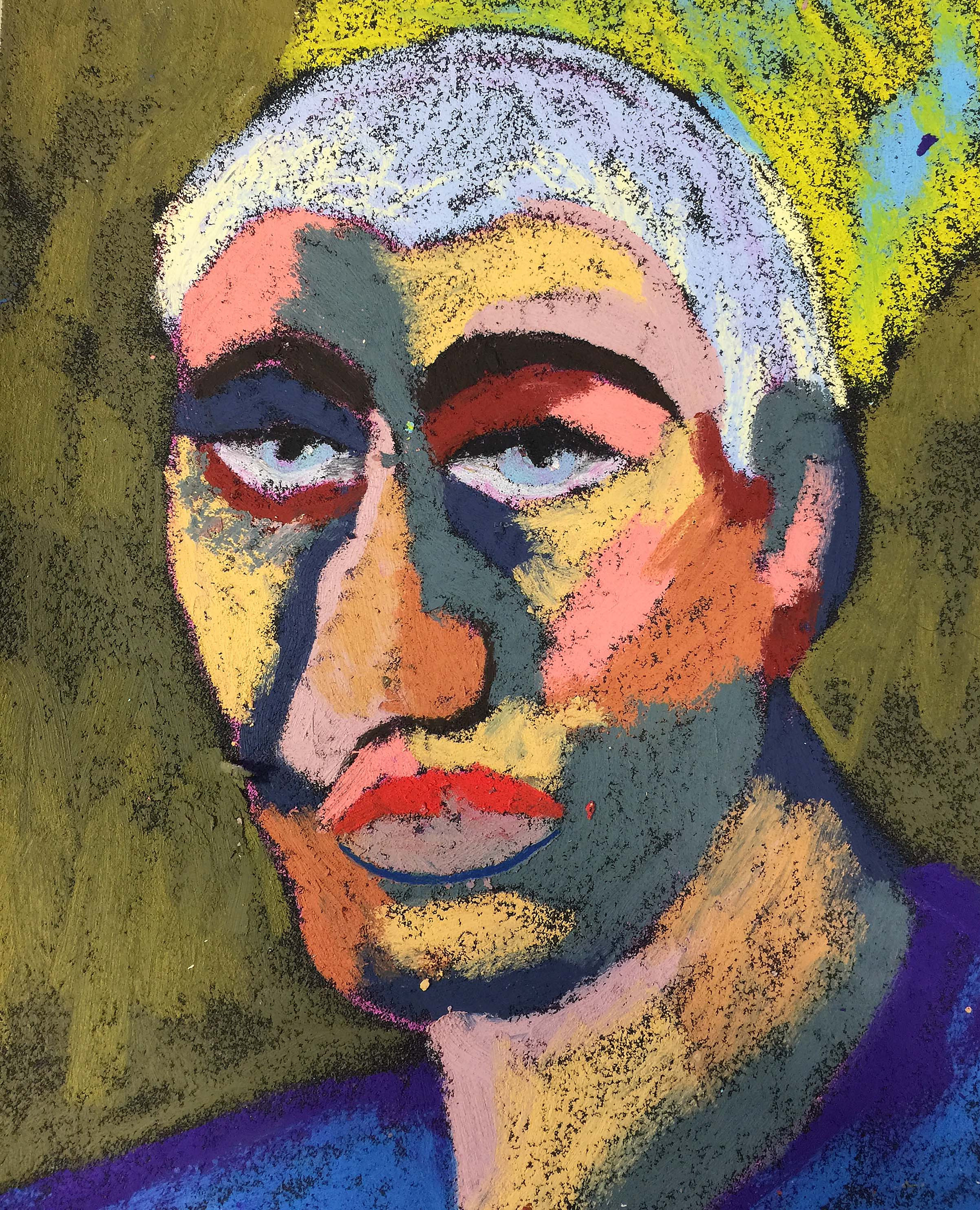 Title: Boris Material: Oil pastel, paper Size: 28 x 23 cm