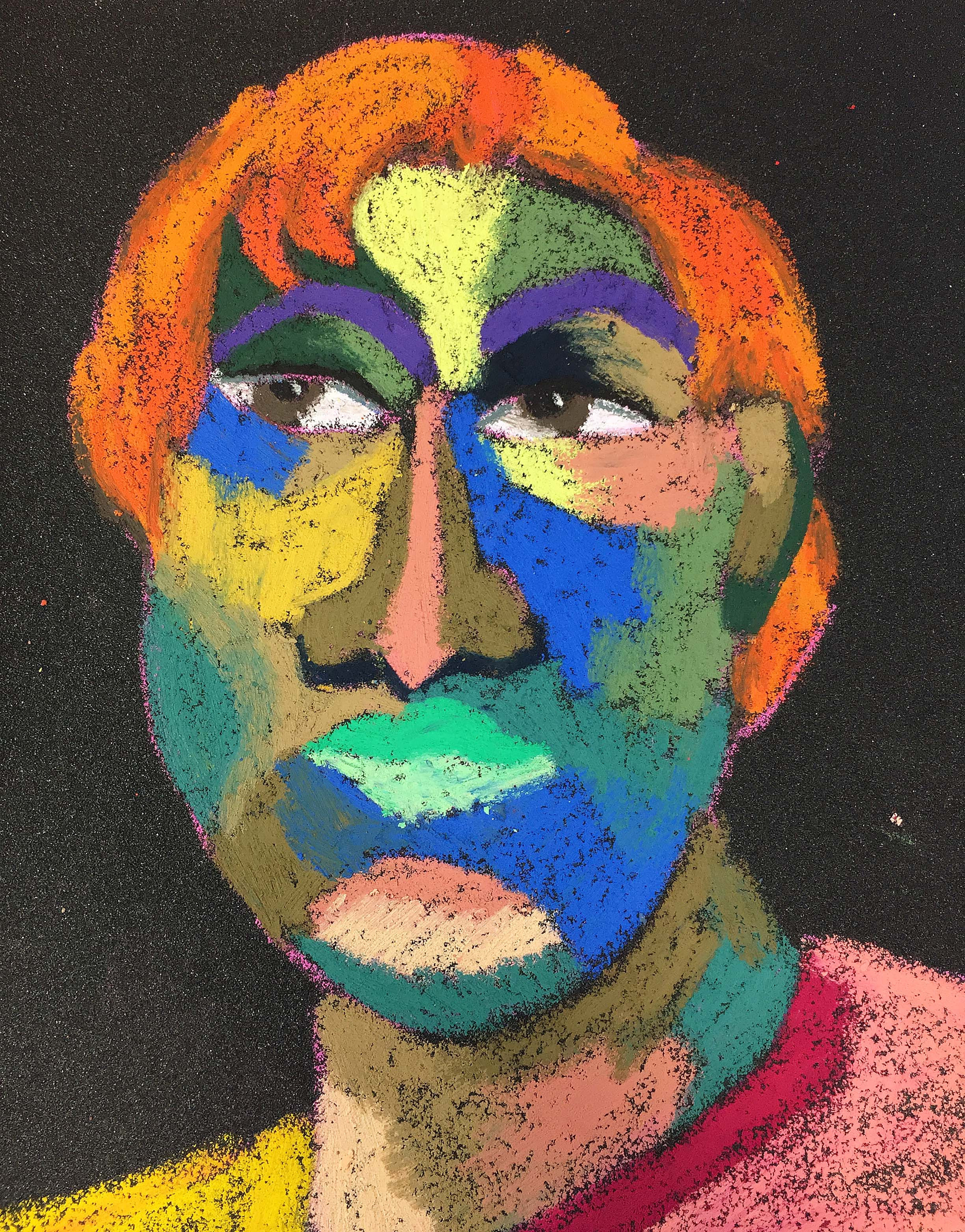 Title: Observer Material: Oil pastel, paper Size: 28 x 23 cm