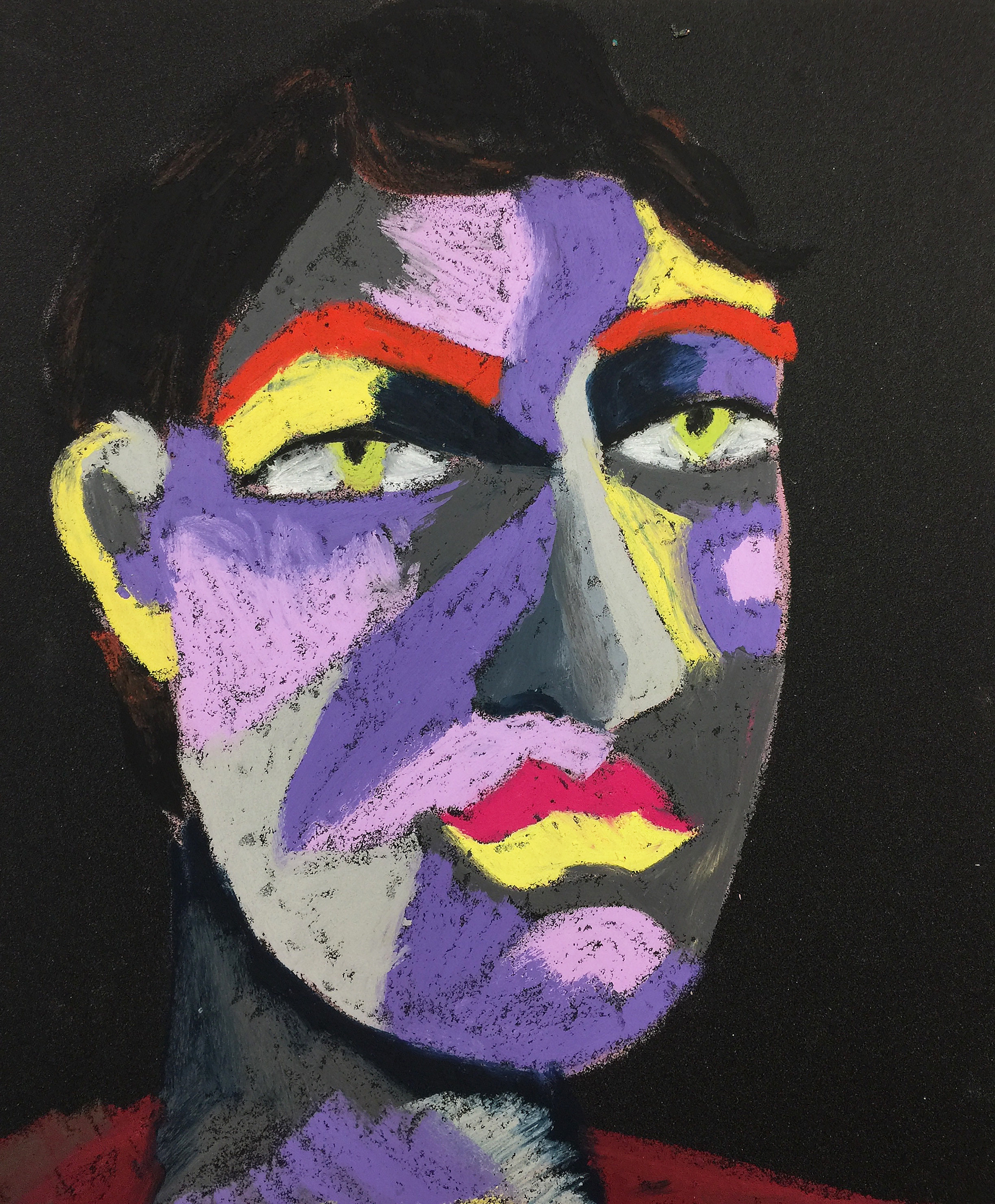 Title: Follower Material: Oil pastel, paper Size: 28 x 23 cm