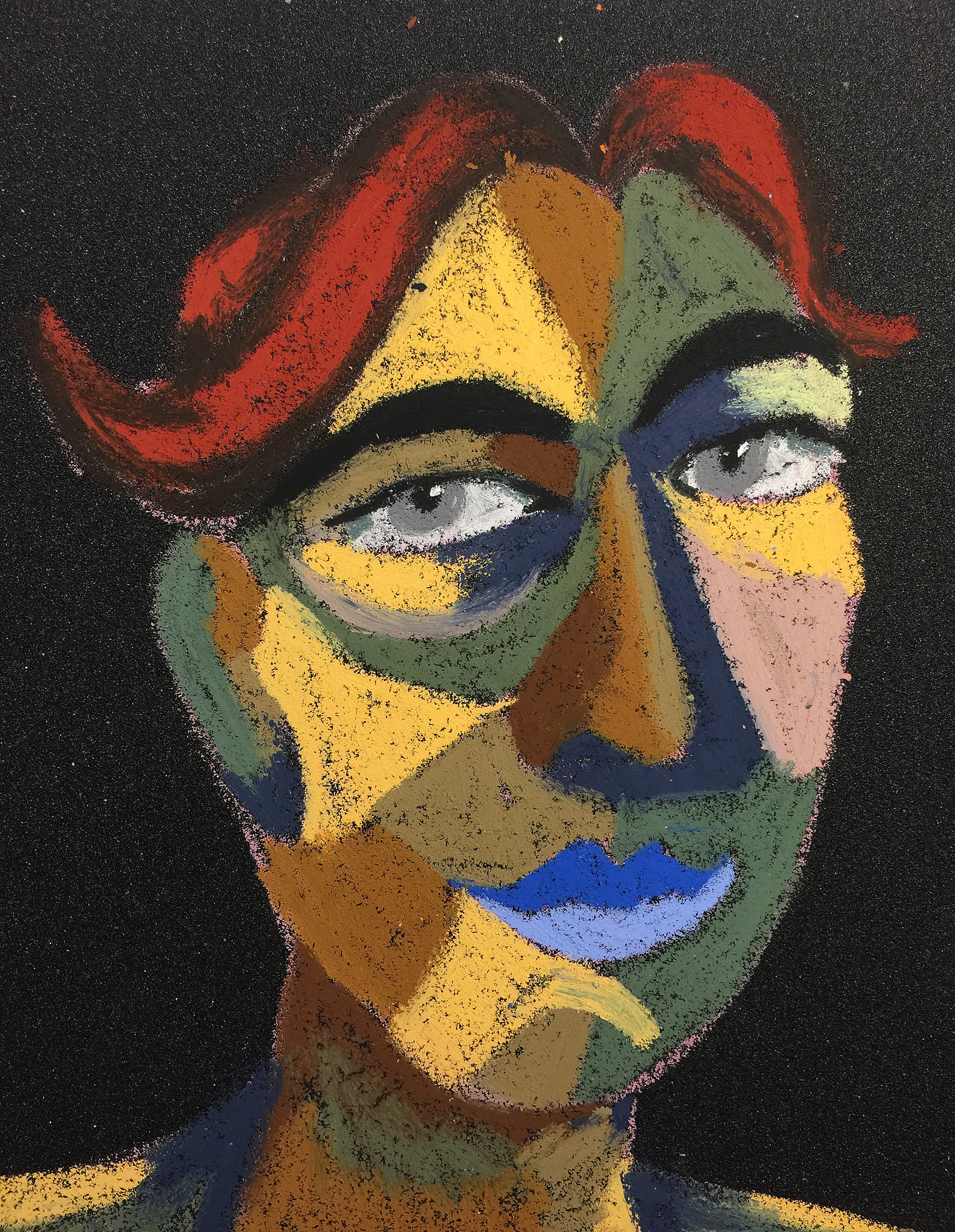 Title: Silence Material: Oil pastel, sandpaper Size: 28 x 23 cm