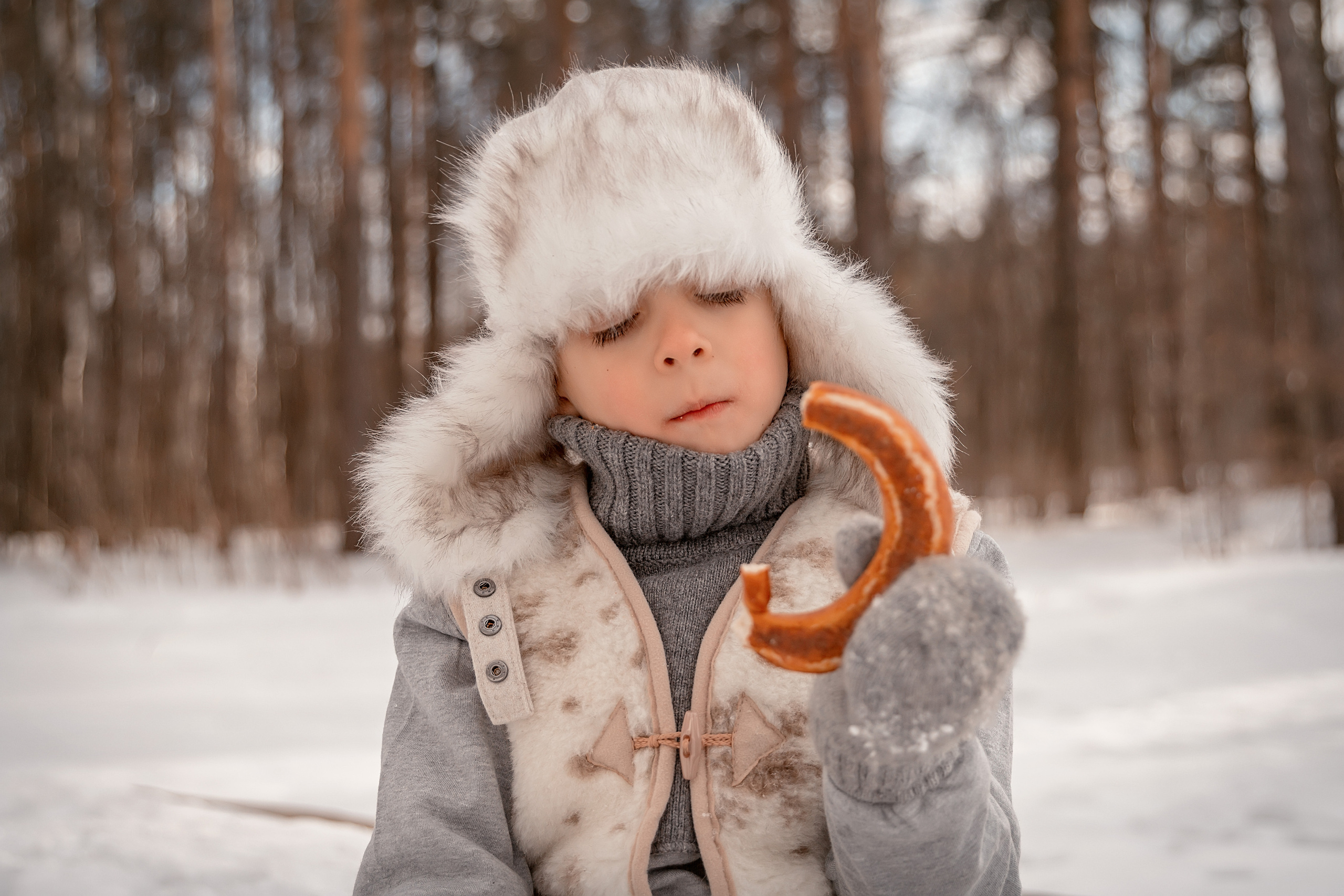 Зимняя прогулка в Мещерском лесу. Семейный и детский фотограф в Москве Екатерина Лебедева
