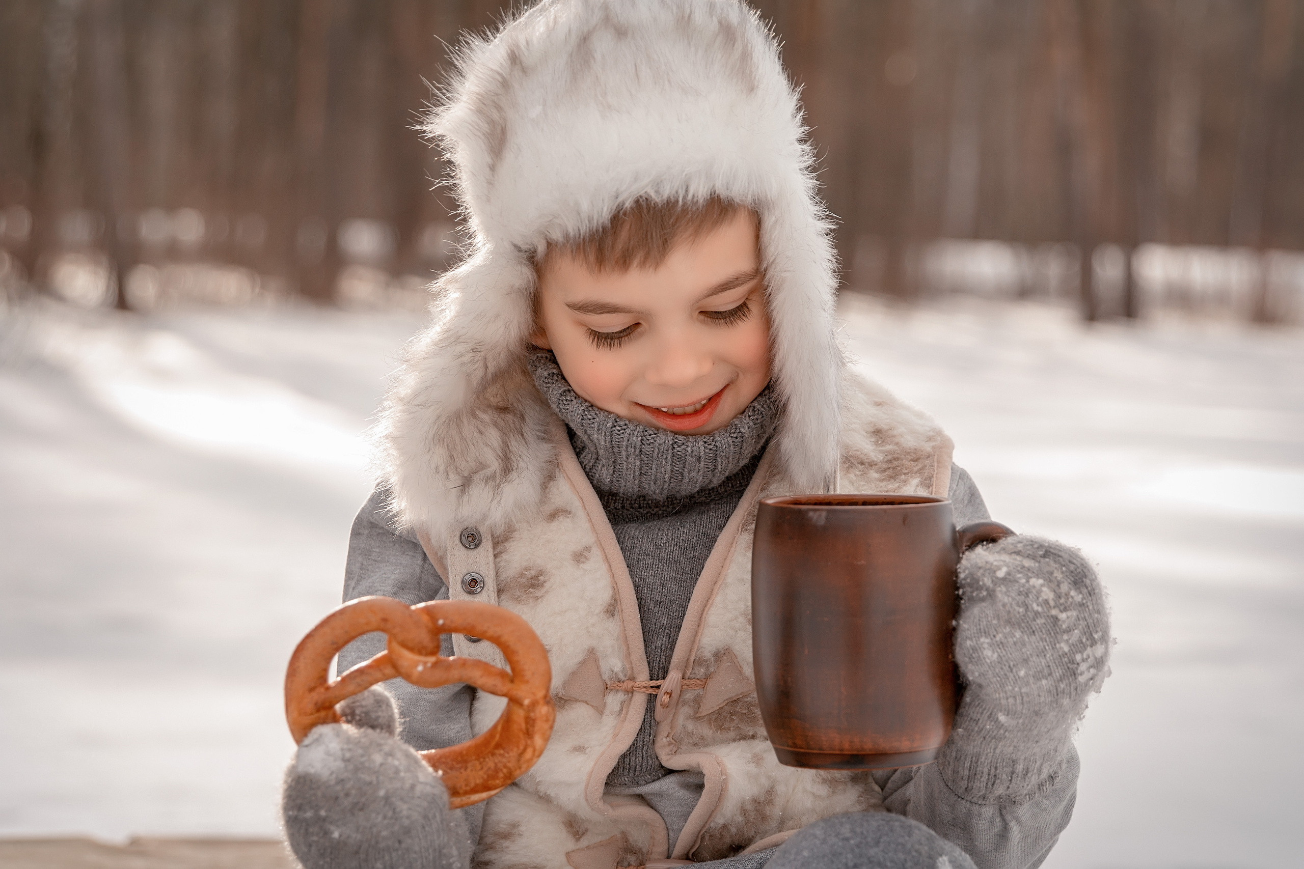 Зимняя прогулка в Мещерском лесу. Семейный и детский фотограф в Москве Екатерина Лебедева
