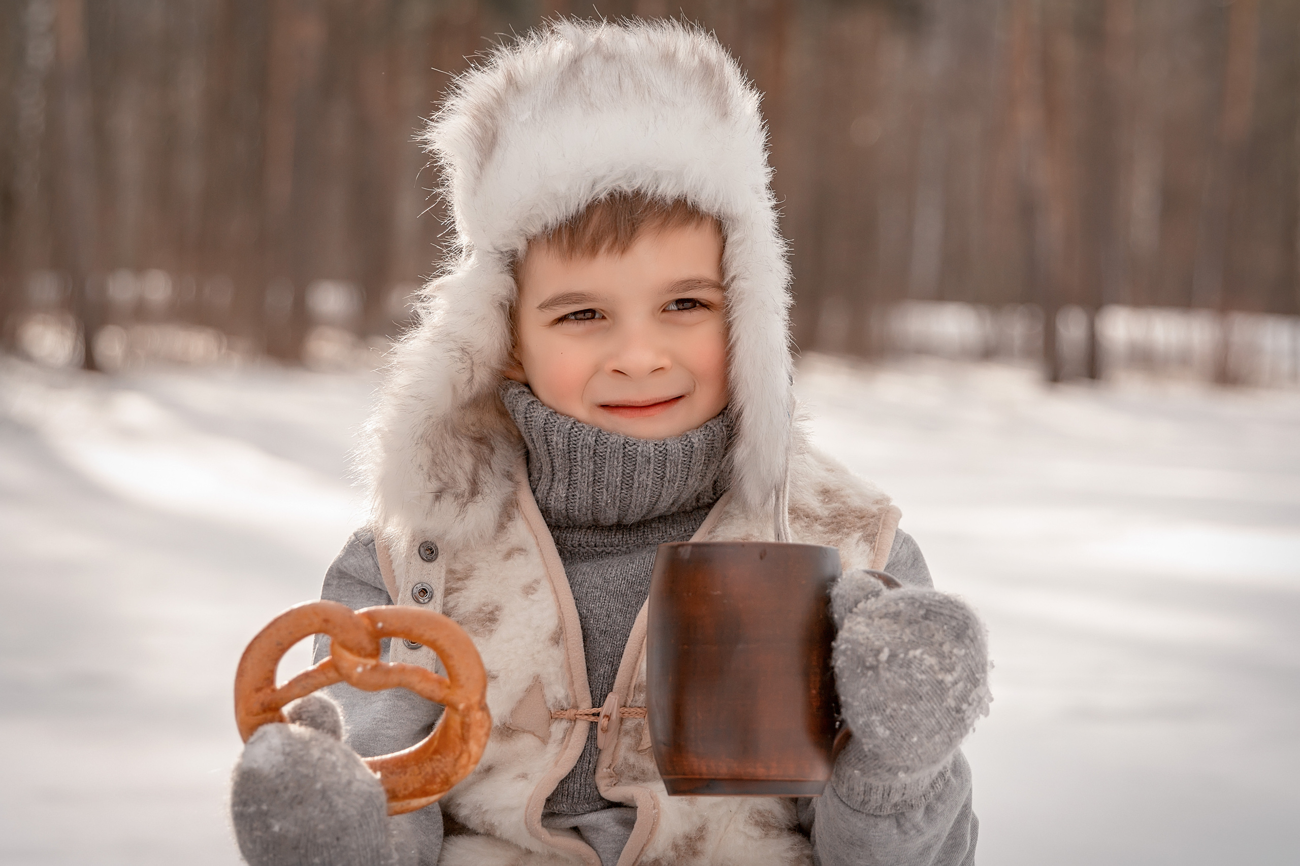 Зимняя прогулка в Мещерском лесу. Семейный и детский фотограф в Москве Екатерина Лебедева