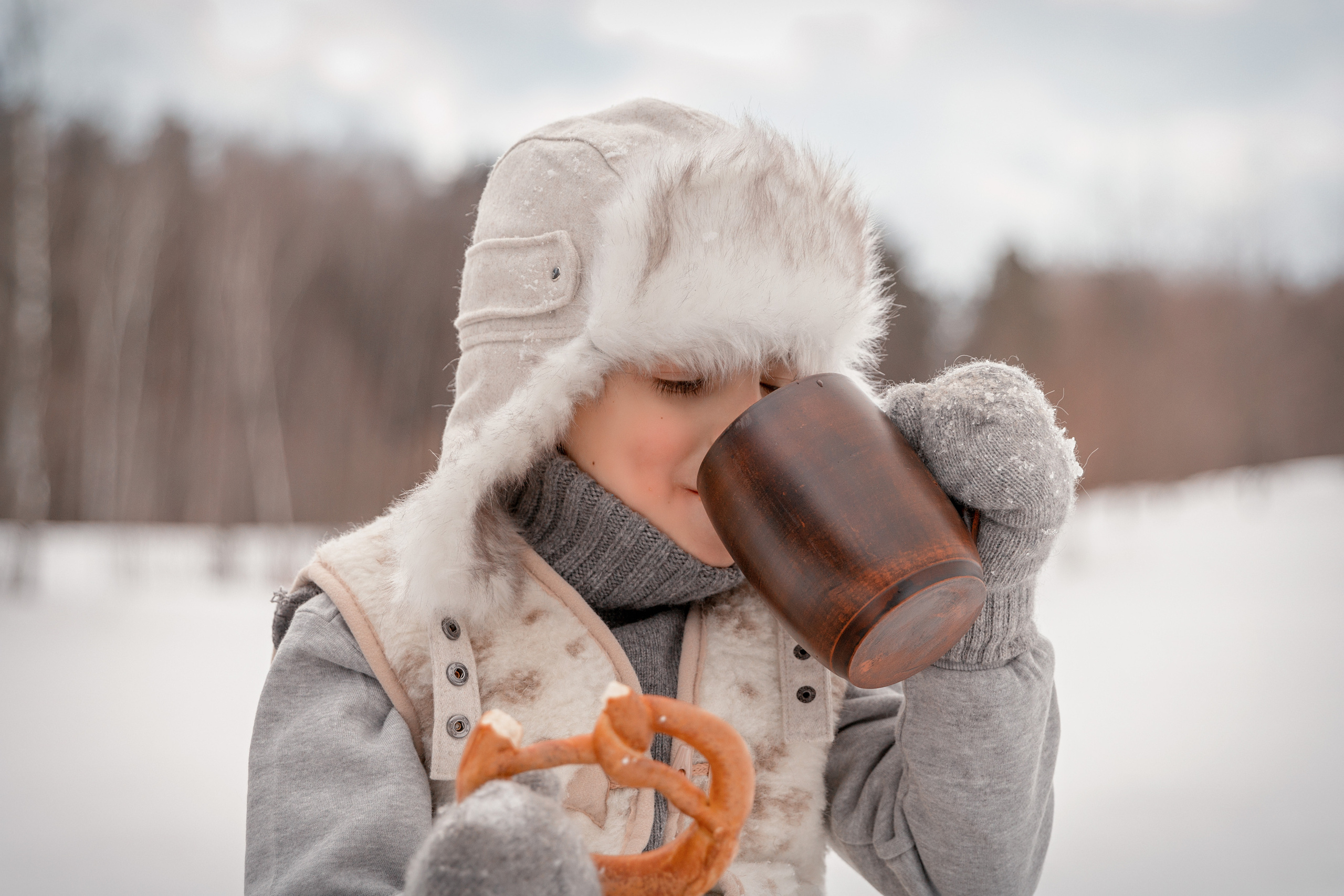 Зимняя прогулка в Мещерском лесу. Семейный и детский фотограф в Москве Екатерина Лебедева
