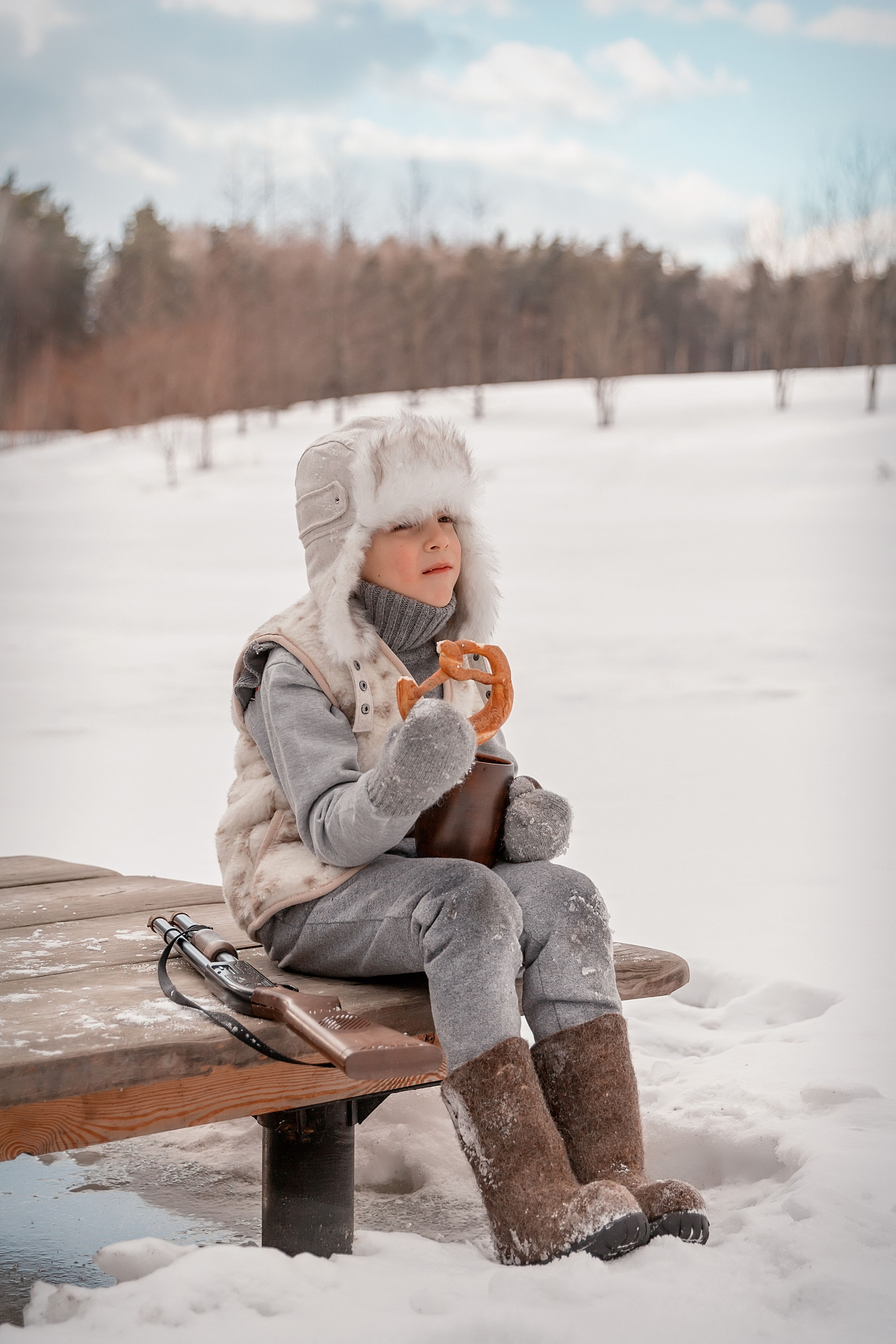 Зимняя прогулка в Мещерском лесу. Семейный и детский фотограф в Москве Екатерина Лебедева