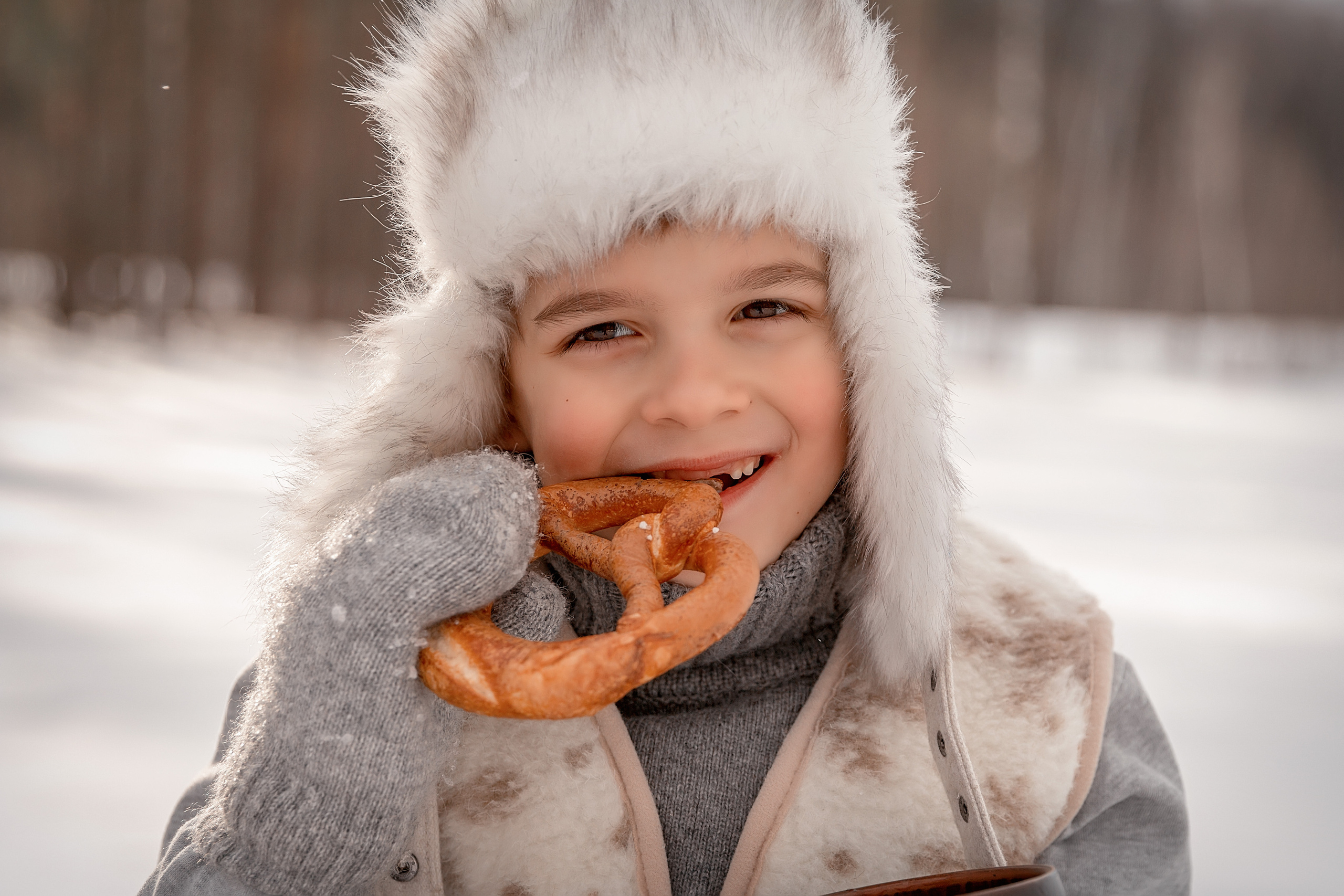 Зимняя прогулка в Мещерском лесу. Семейный и детский фотограф в Москве Екатерина Лебедева