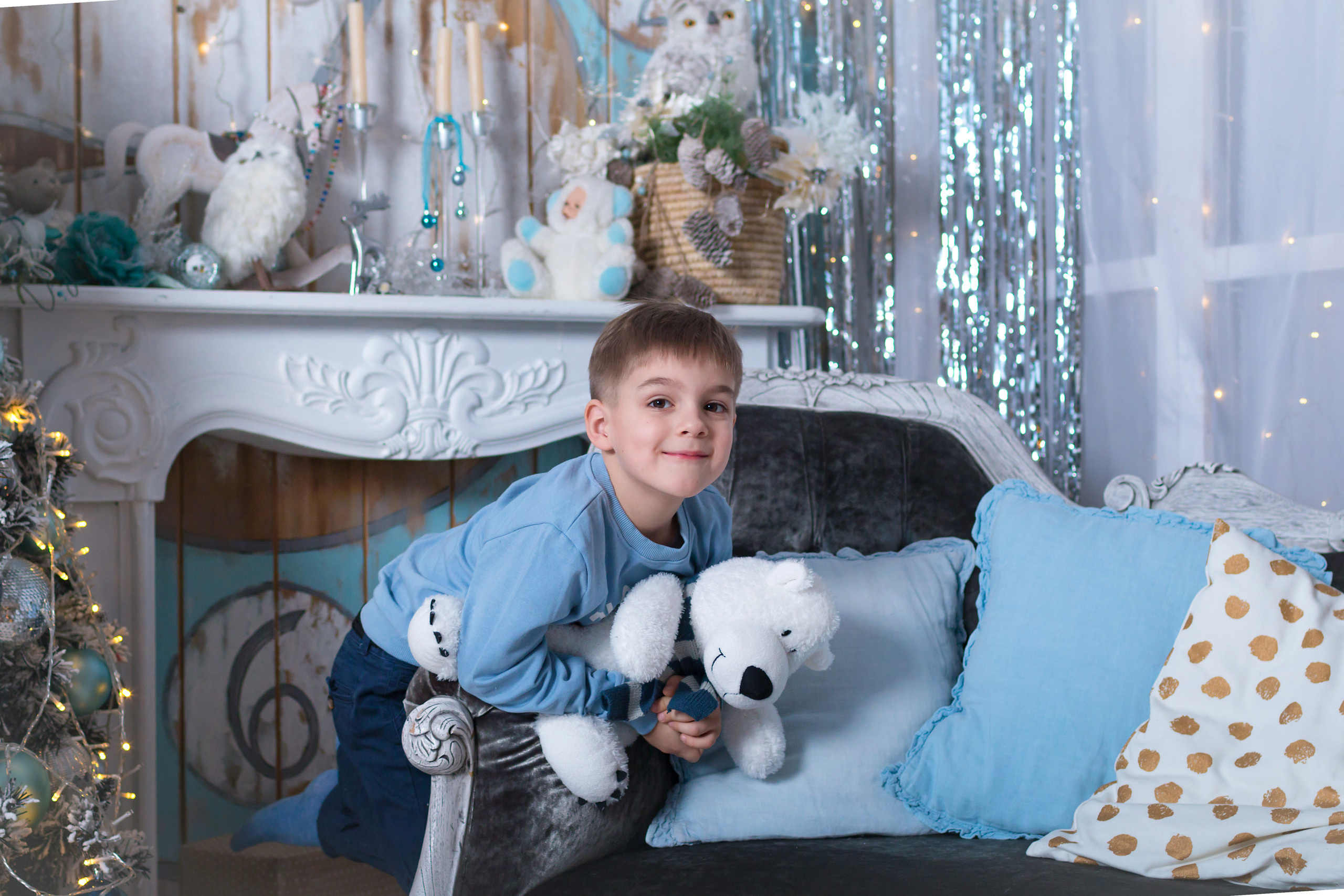 Студийная новогодняя фотосессия с детьми. Семейный и детский фотограф в Москве Екатерина Лебедева