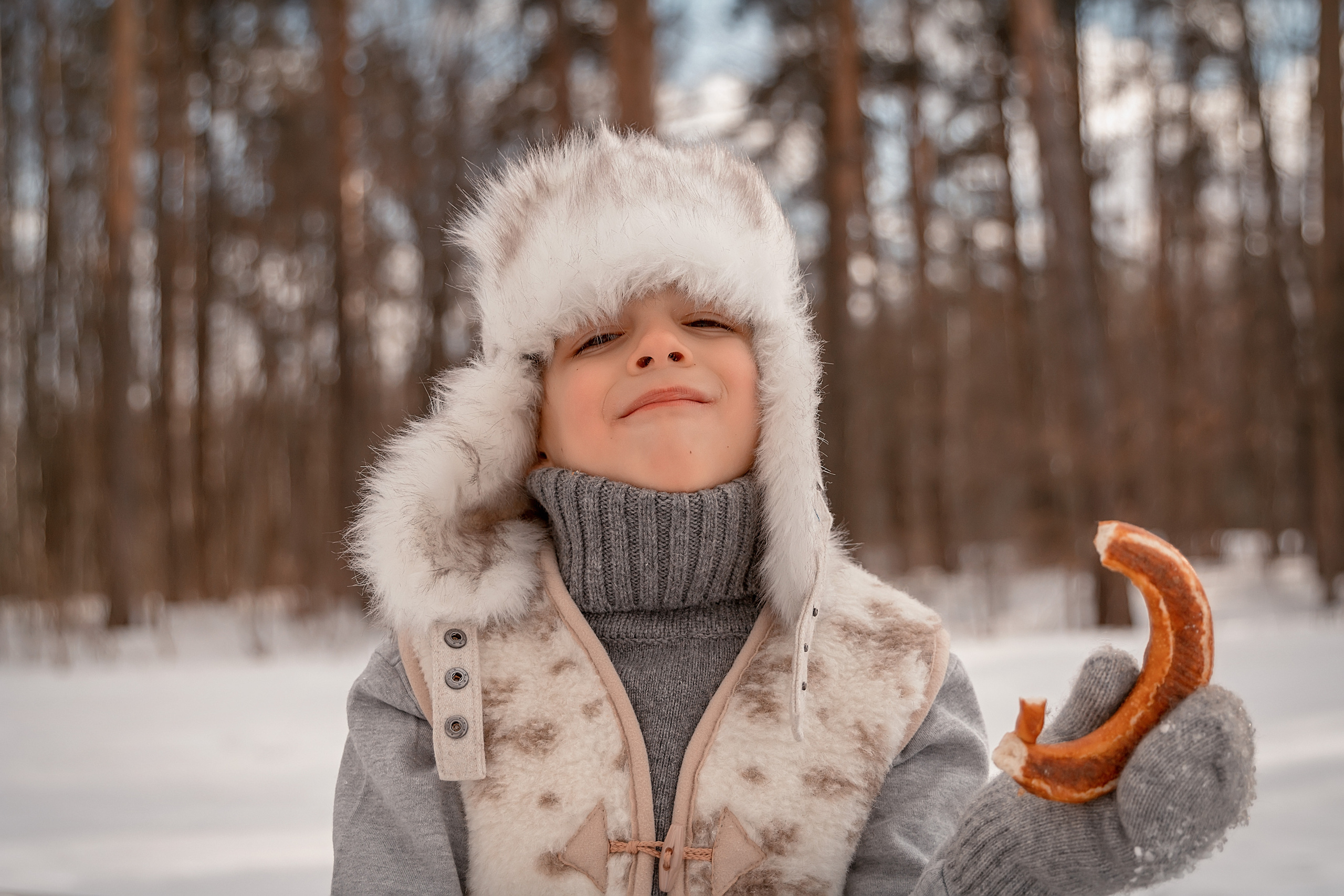 Зимняя прогулка в Мещерском лесу. Семейный и детский фотограф в Москве Екатерина Лебедева