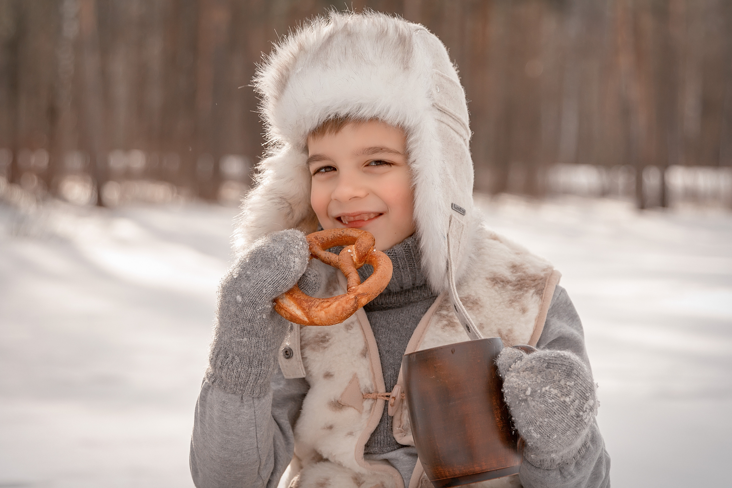 Зимняя прогулка в Мещерском лесу. Семейный и детский фотограф в Москве Екатерина Лебедева