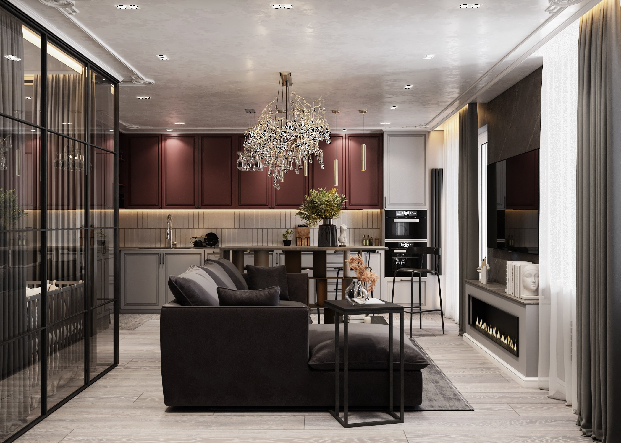 Яркая квартира в ЖК Ренессанс, г. Владивосток. Дизайн-проекты жилых и общественных пространств во Владивостоке