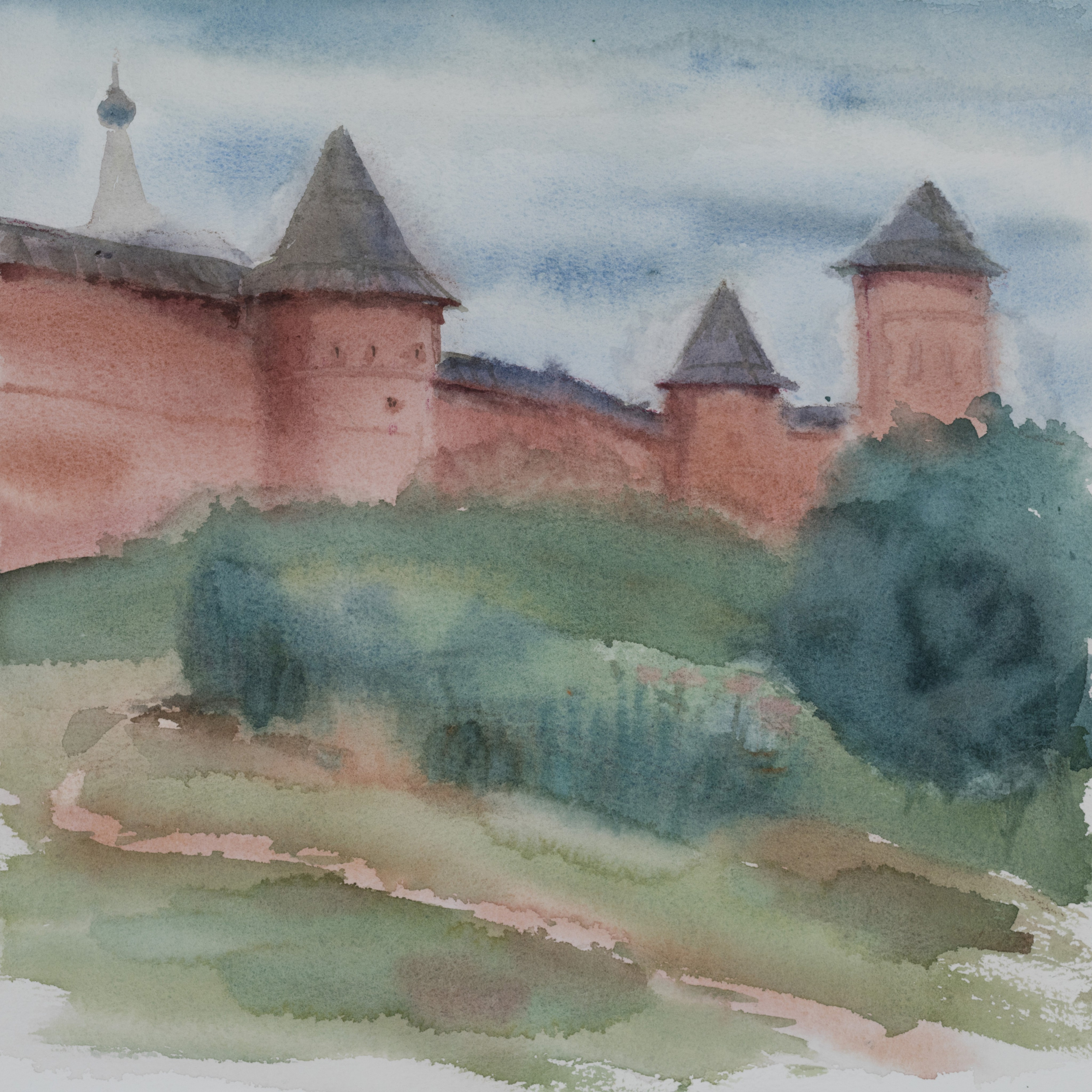 "Суздаль. Спасо-Евфимиев монастырь." 35 х 35см. 2023г.