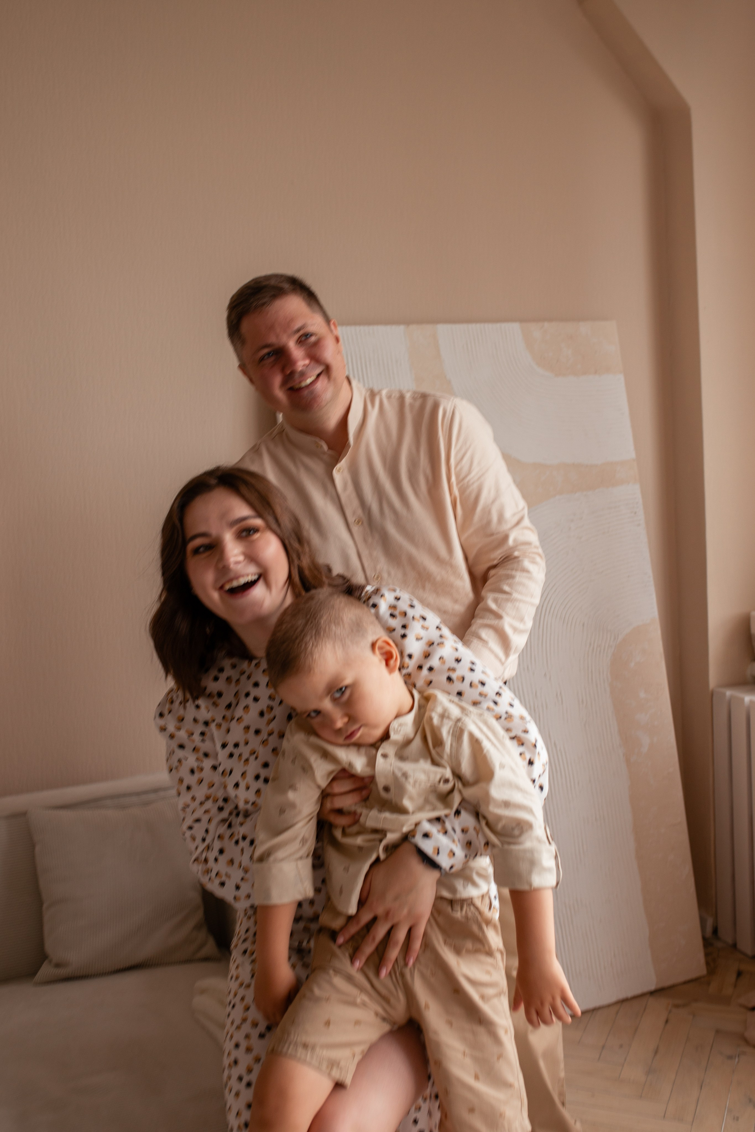 Надежда, Григорий и Ваня с семьёй