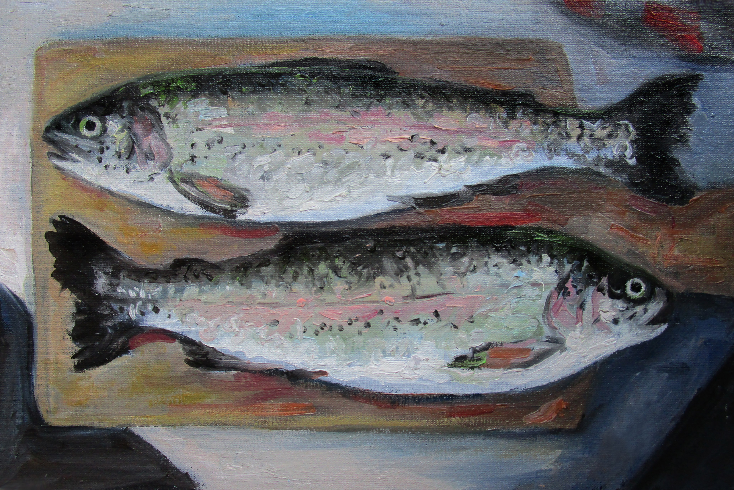 "Форель хорватская", холст / масло, 2019