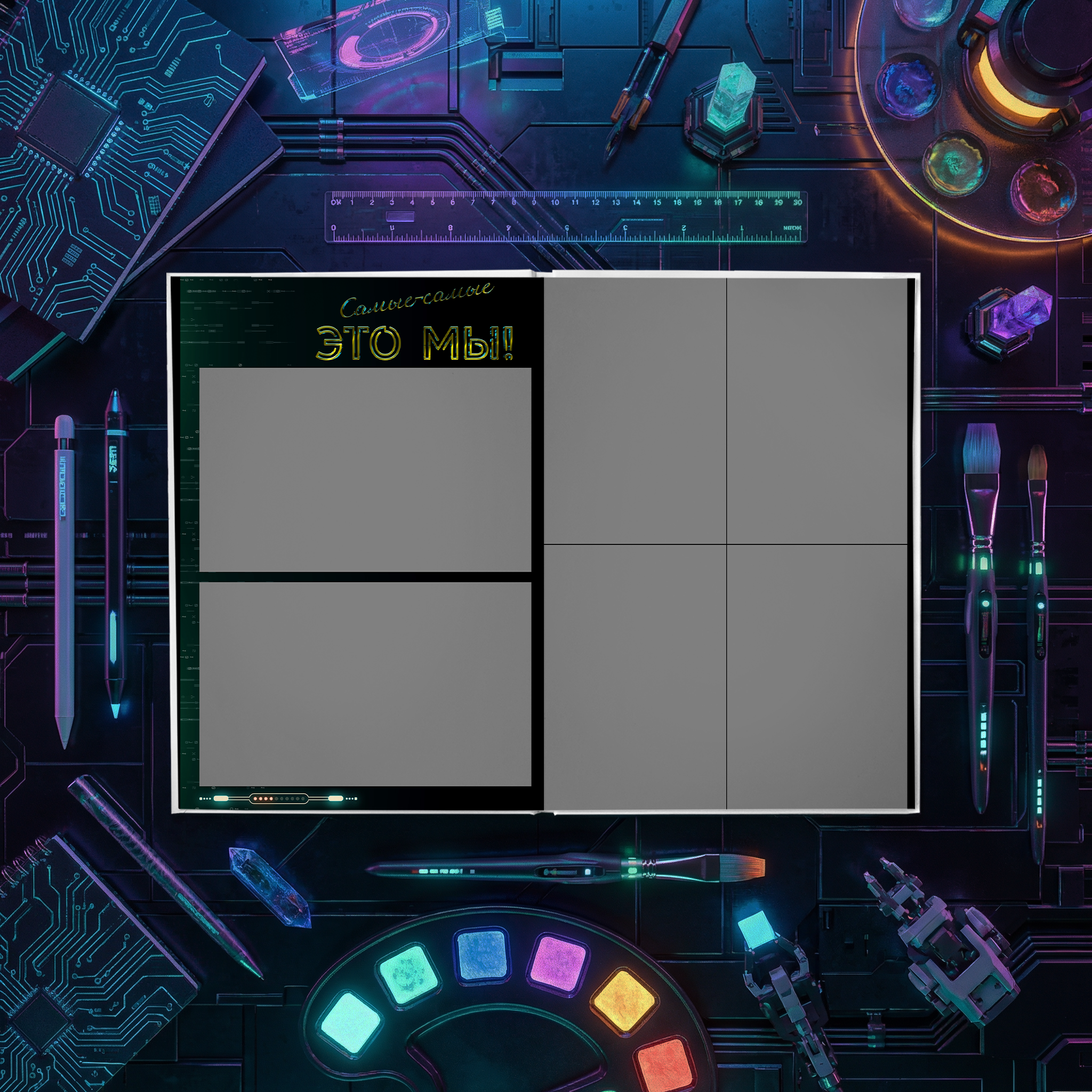 033 Cyberpunk. Дизайны, psd шаблоны школьных и выпускных альбомов и обложек