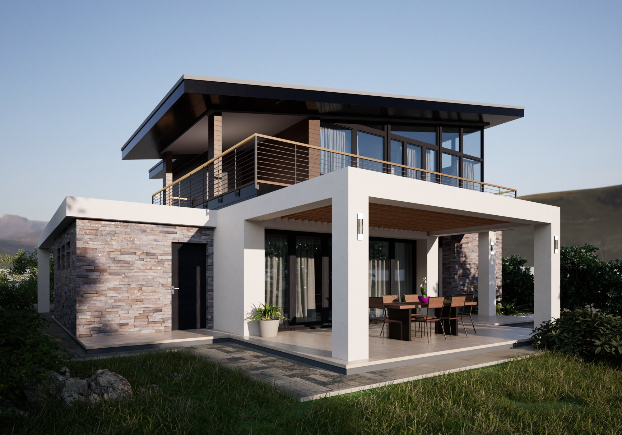 2025 / Архитектурный проект коттеджа. Крым. Архитектурное проектирование и дизайн интерьеров. г. Анапа