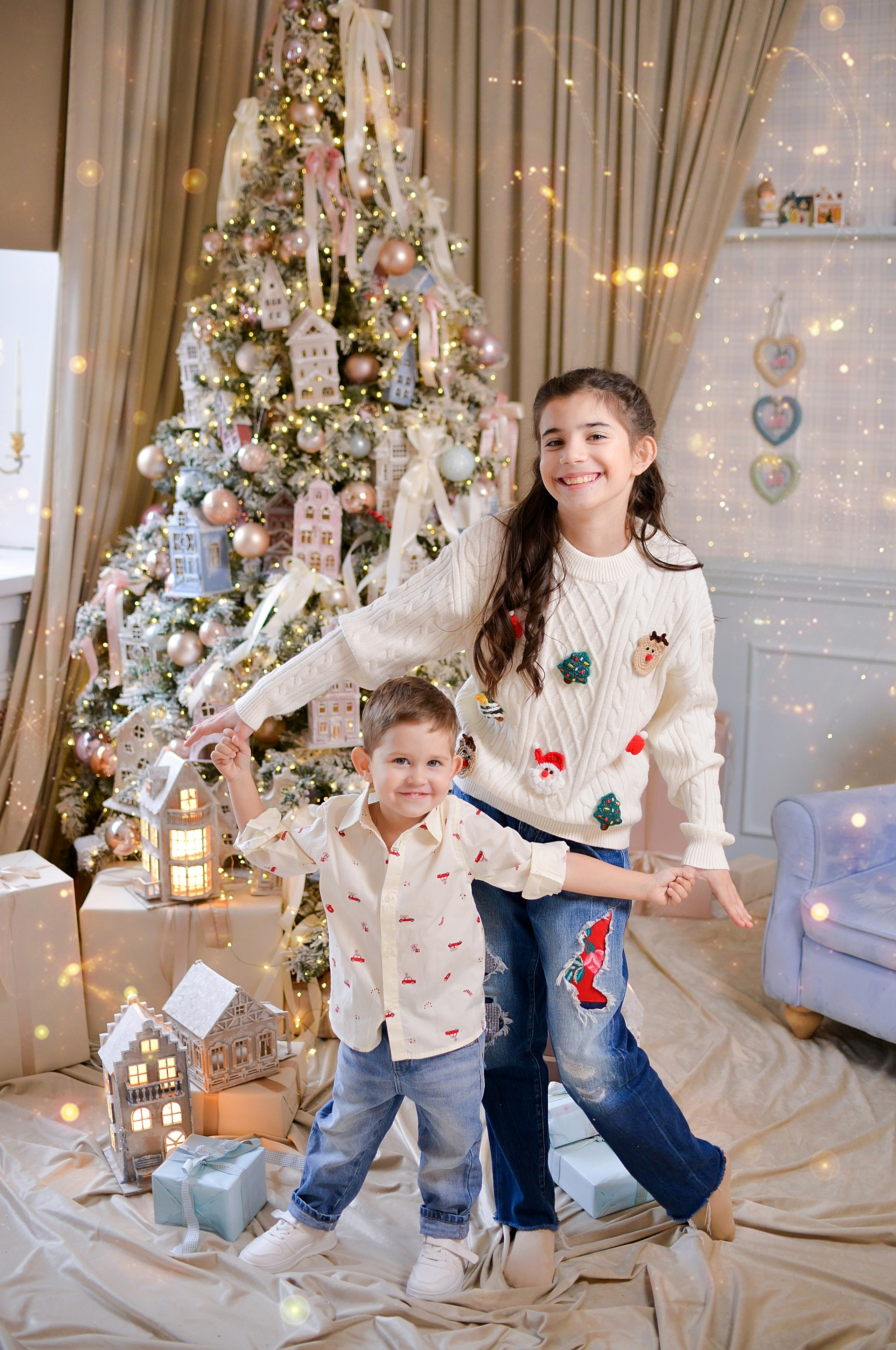 Новогодняя семейная фотосессия в Краснодаре 2023-2024. Фотограф новорожденных Краснодар Малышенко Надежда