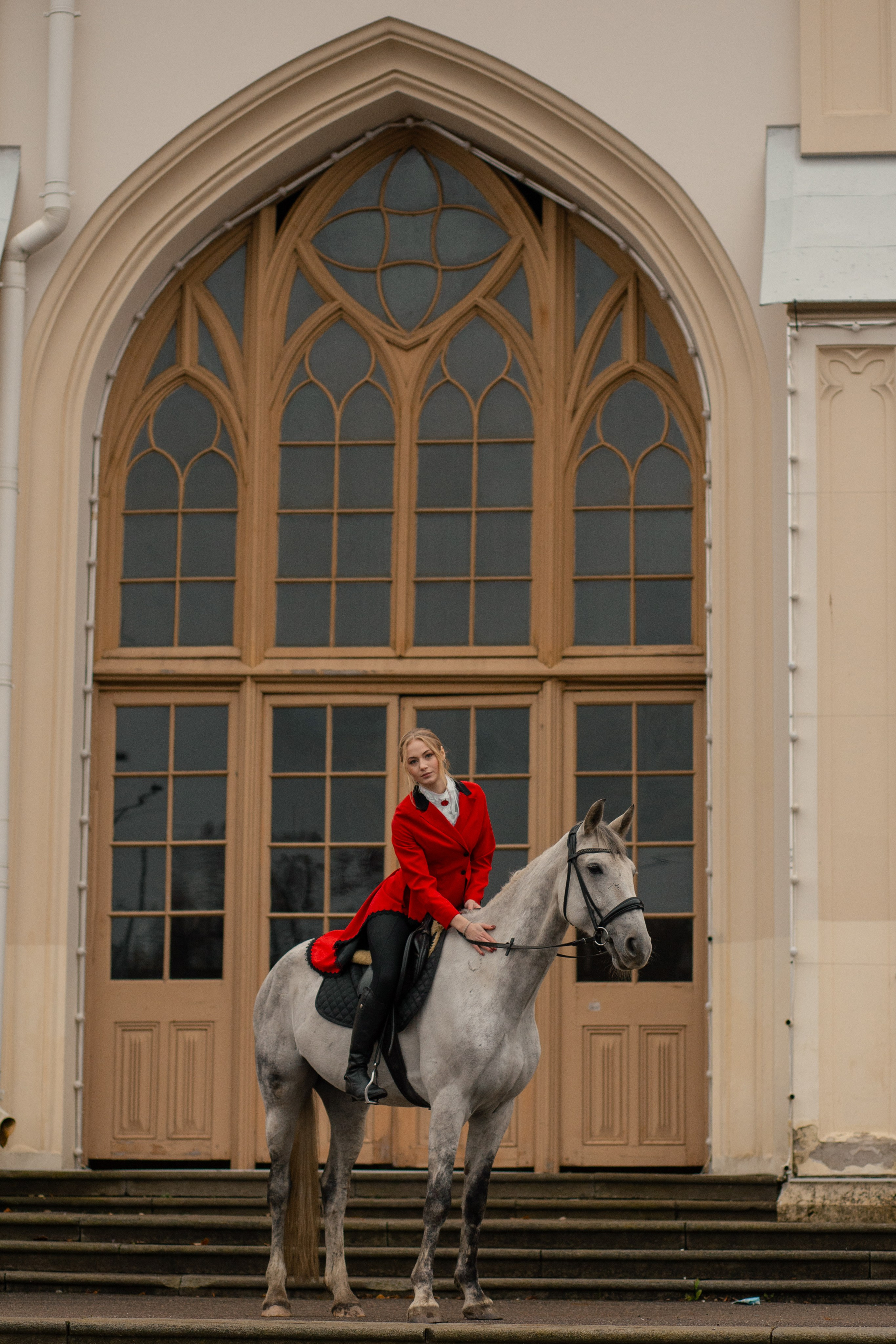 Настя и орловский рысак Павел