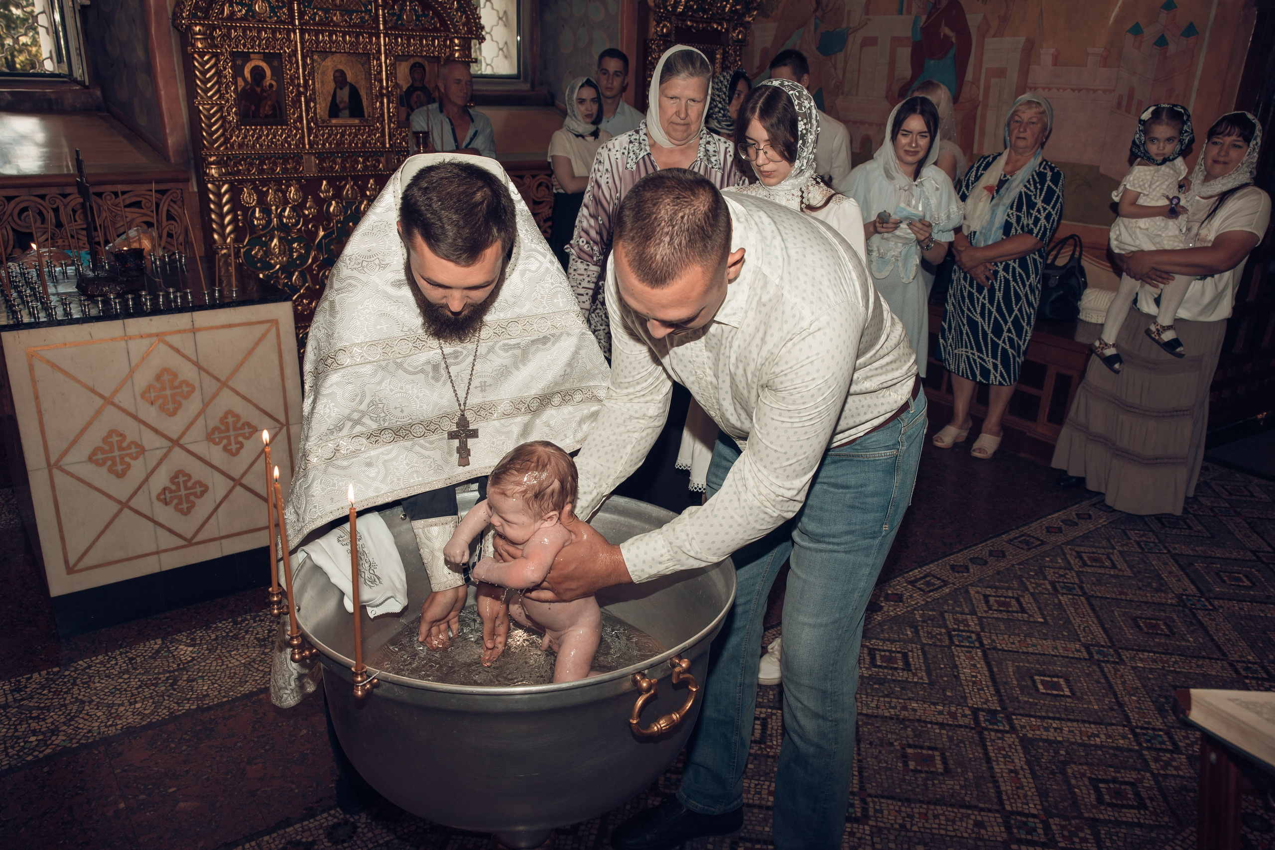 Таинство Крещения Матвея. Спасо-Преображенский храм (Спаса на Яру). Семейный фотограф в Рязани и Рязанской области