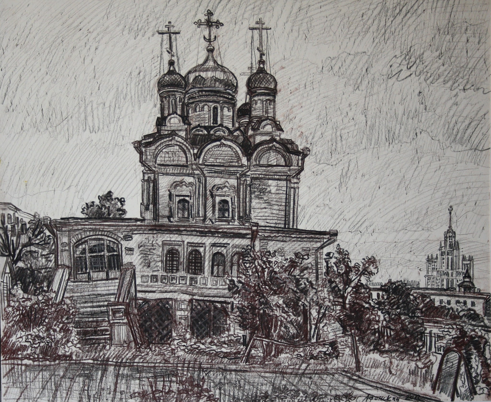 Сергей Афонский, серия "Центр Москвы. Ул.Варварка д.8" 50х60 см, бумага, сеп.уг., 2013 г.,  65 000 руб.